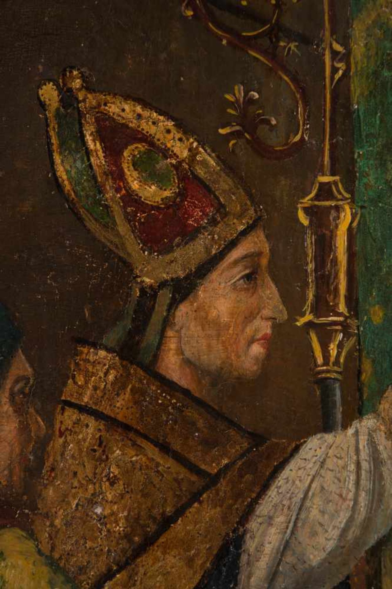 15th century Spanish School"Saint Augustine"Tempera and gold leaf on panel. Some restoration work. - Bild 3 aus 6