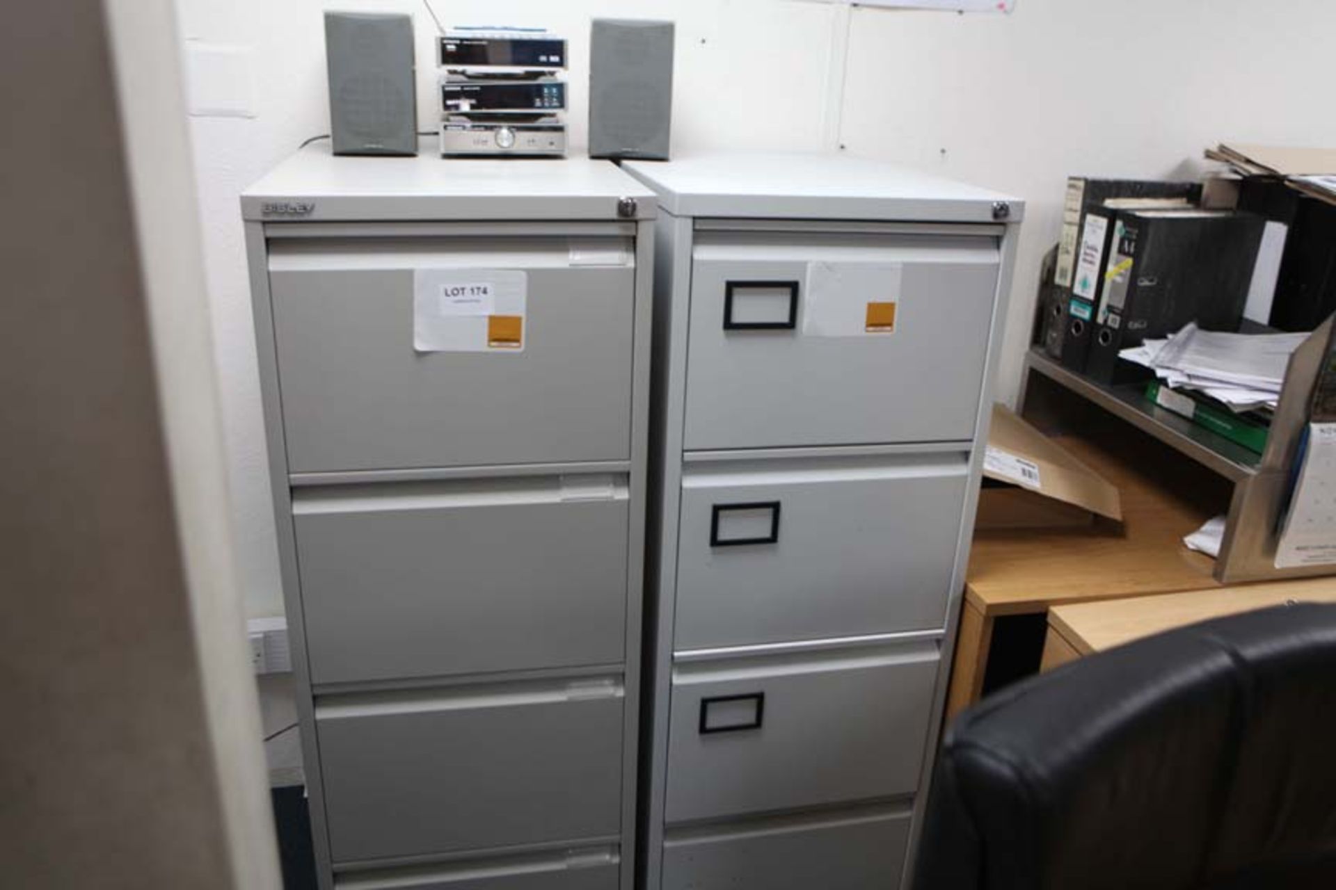 2 Grey Filing cabinets and 1 Coffee & Cream filing cabinet