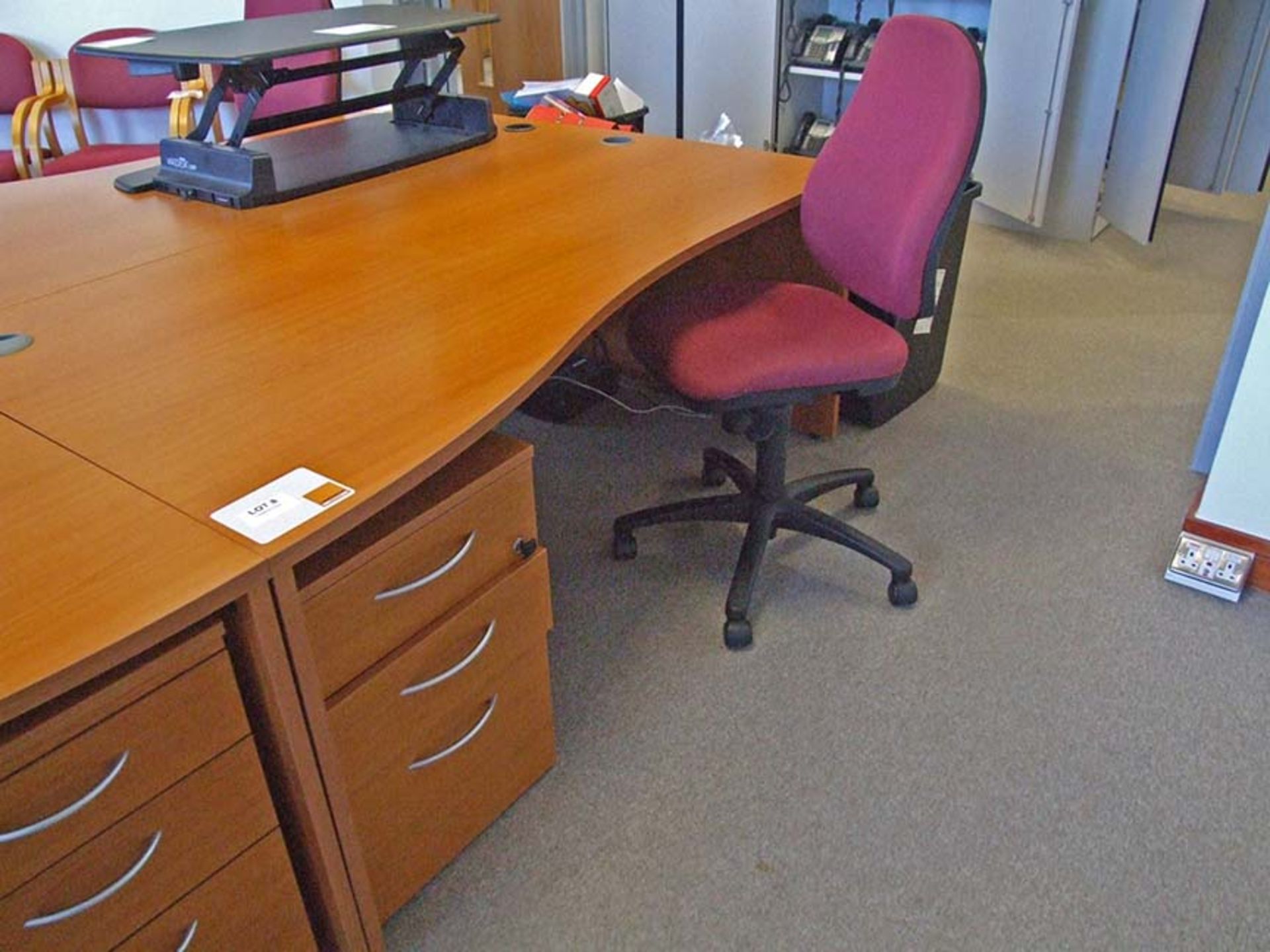 Desk with 3 drawer pedestal 1800 wide with operators chair