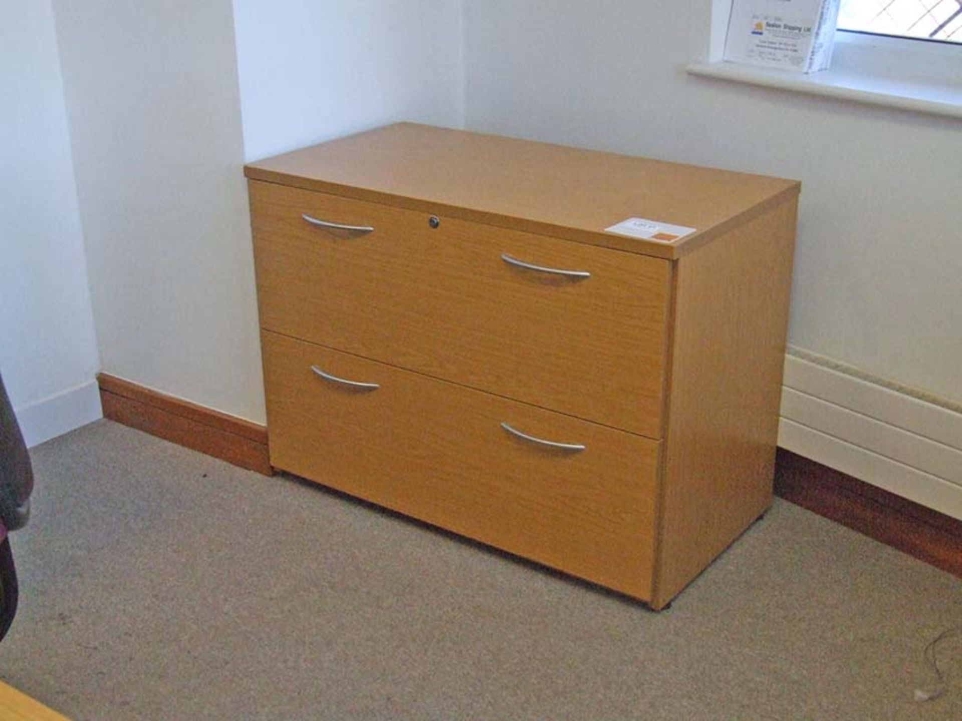 2 Drawer lateral filing cabinet with low bookcase 1000 wide