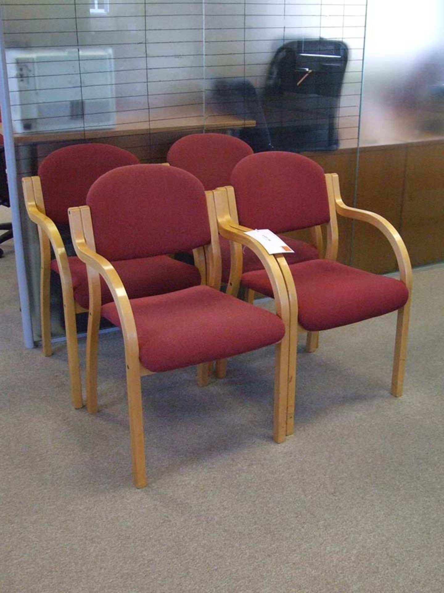4 Light wood framed Arm Chairs