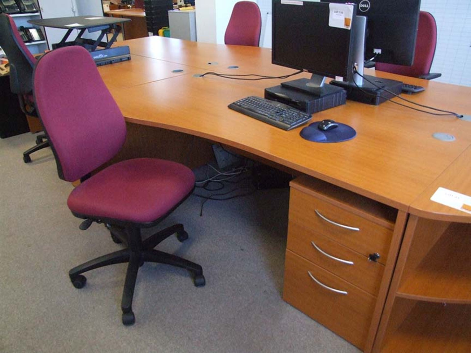 Desk with 3 drawer pedestal 1800 wide with operators chair