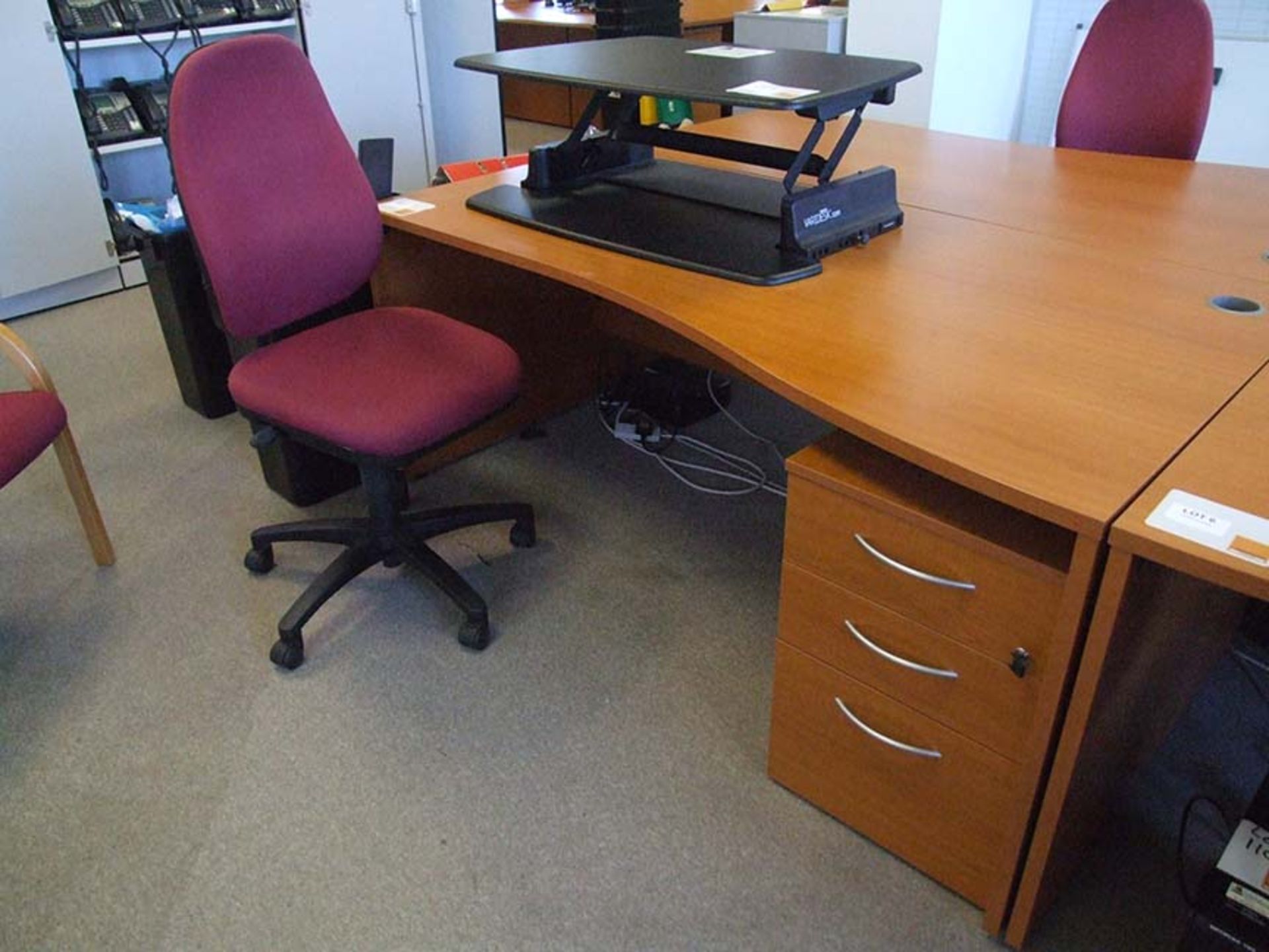 Desk with 3 drawer pedestal 1800 wide with operators chair