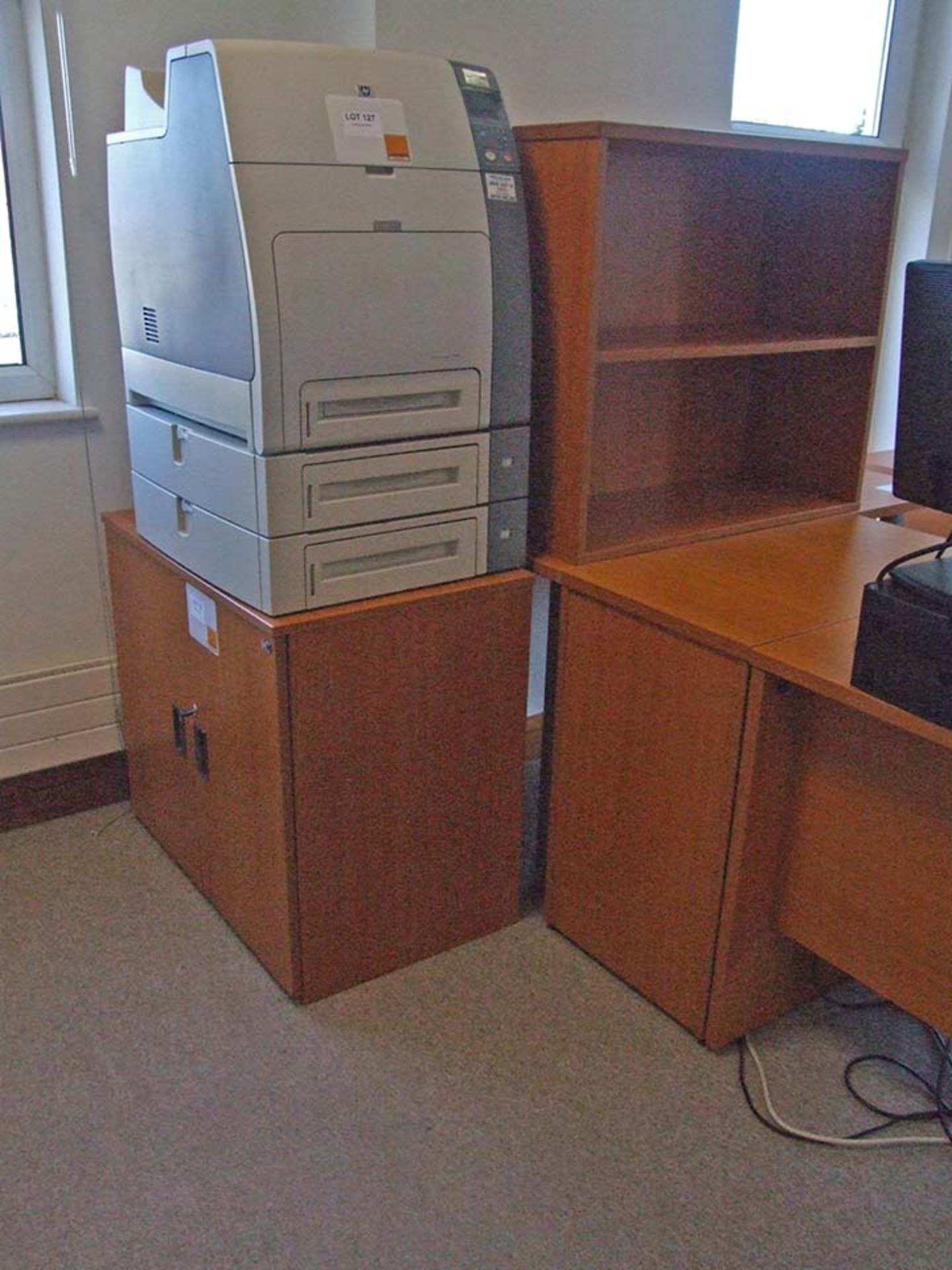 Double door low cupboard with matching bookcase both 800 wide