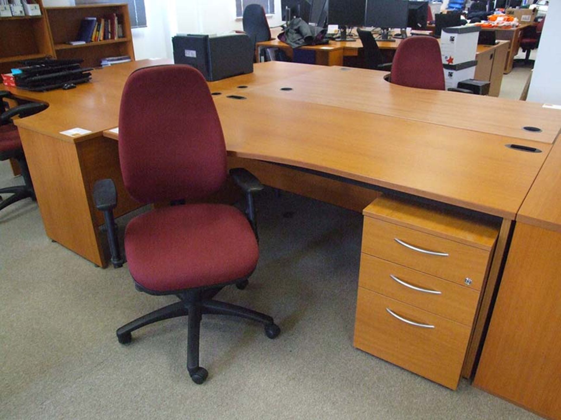 Desk with 3 drawer pedestal 1800 wide with operators chair