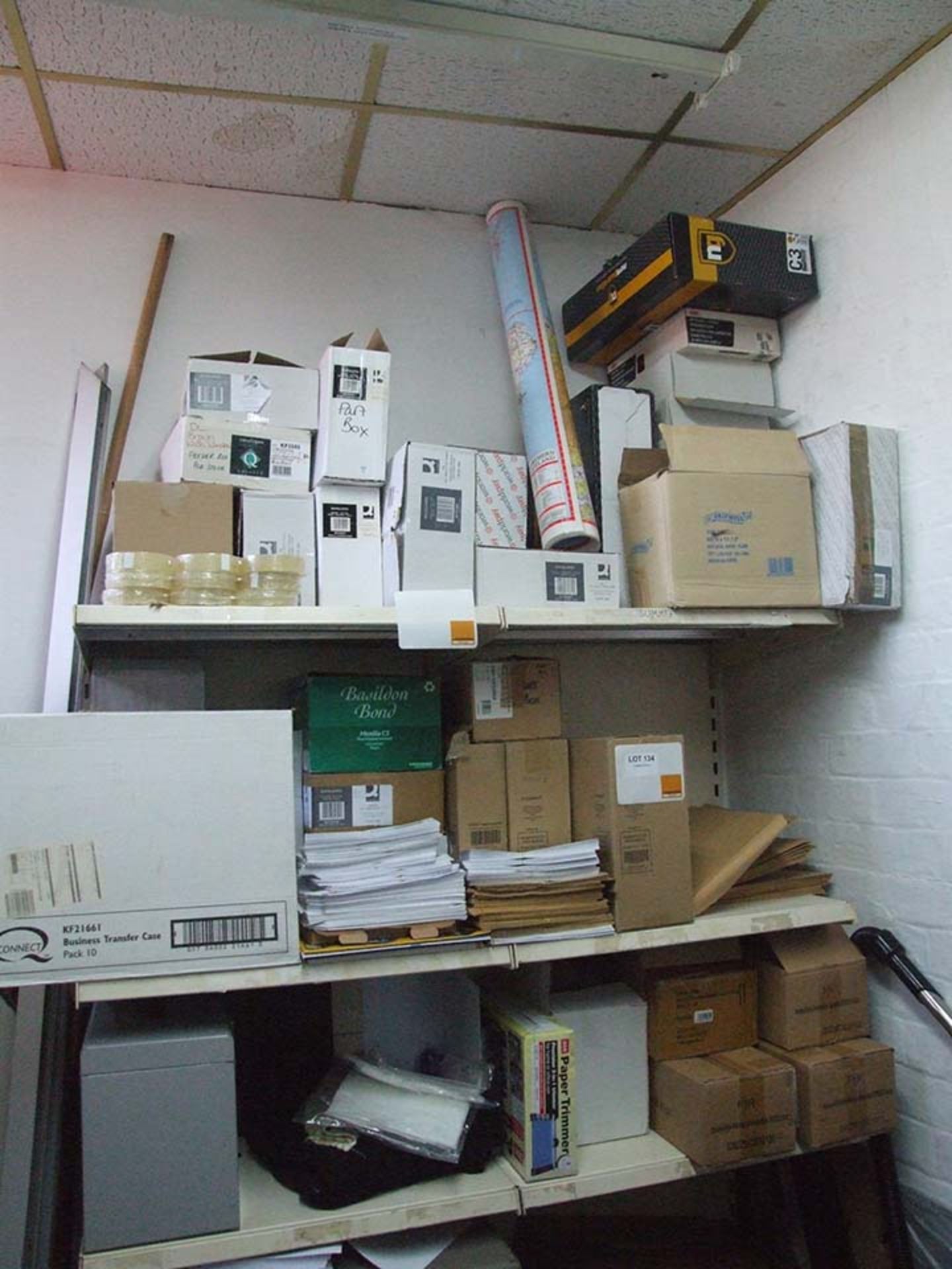 Contents of Rack inc Envelopes Ring Binders and labels