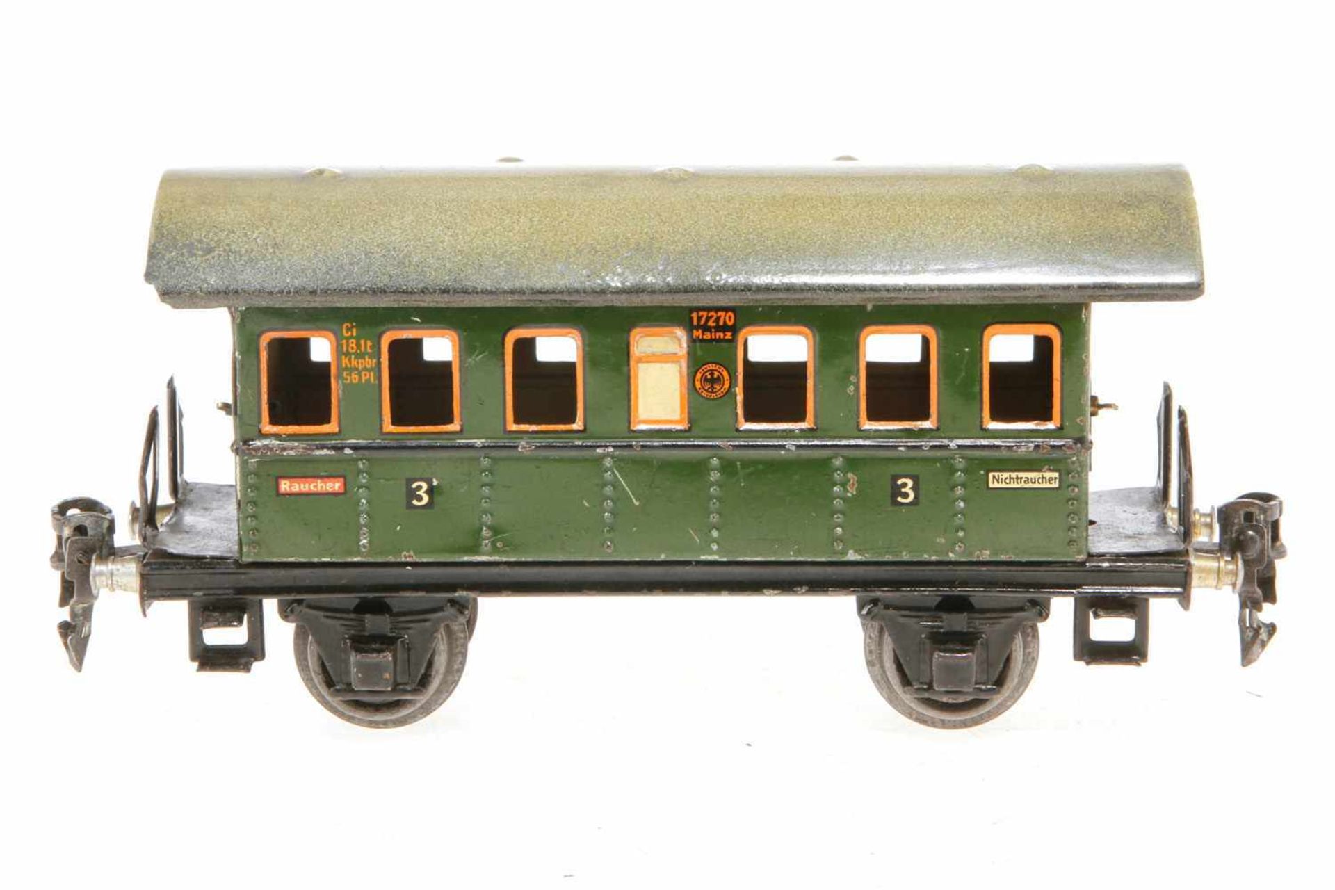 Märklin Personenwagen 1727, S 0, CL, mit 2 AT, Dach rest., LS, L 18,5, Z 3