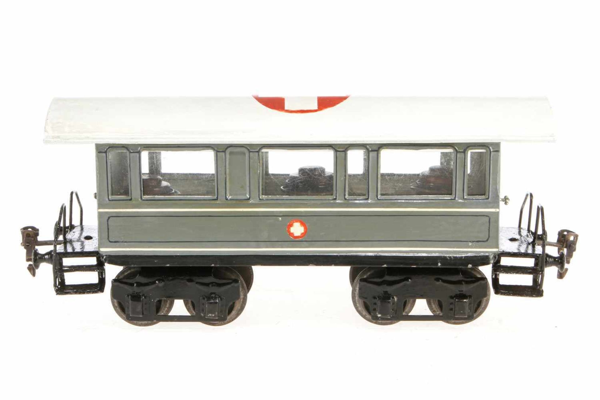 Märklin Saniwagen 1848 K, S 1, uralt, HL, mit Kücheneinrichtung und 2 AT, Dach und Schwarzbereich