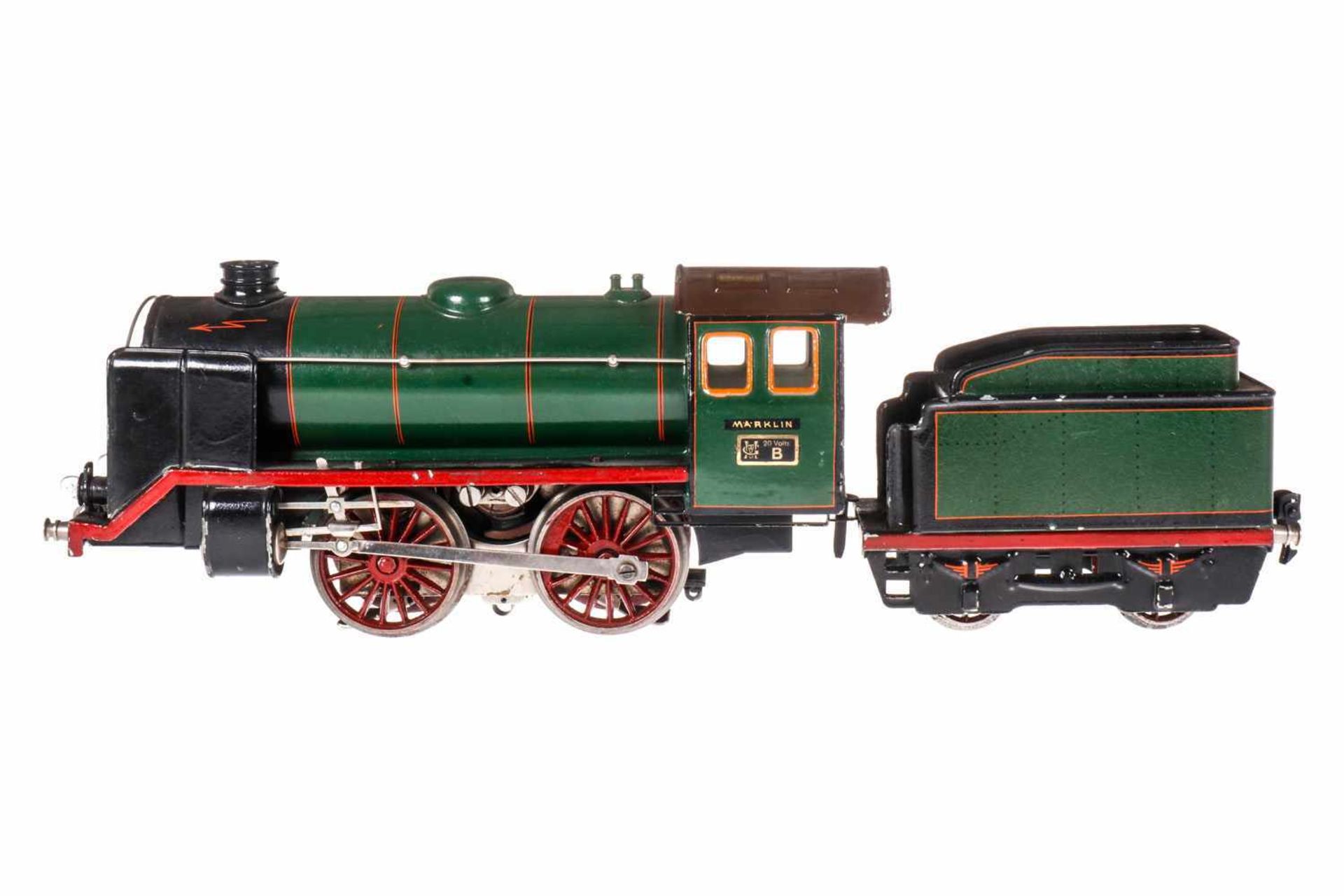 Märklin Prototyp B-Dampflok R 66/12921, mit 2A-Tender, S 1, grün HL, gelötet, Aufschriften HL,