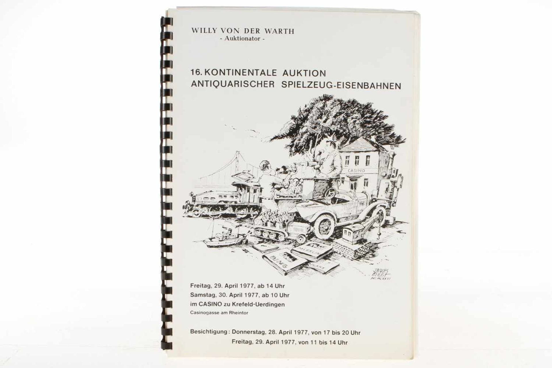 Auktionskatalog "Willy von der Warth" 1977, mit Ergebnisliste, Alterungs- und Gebrauchsspuren