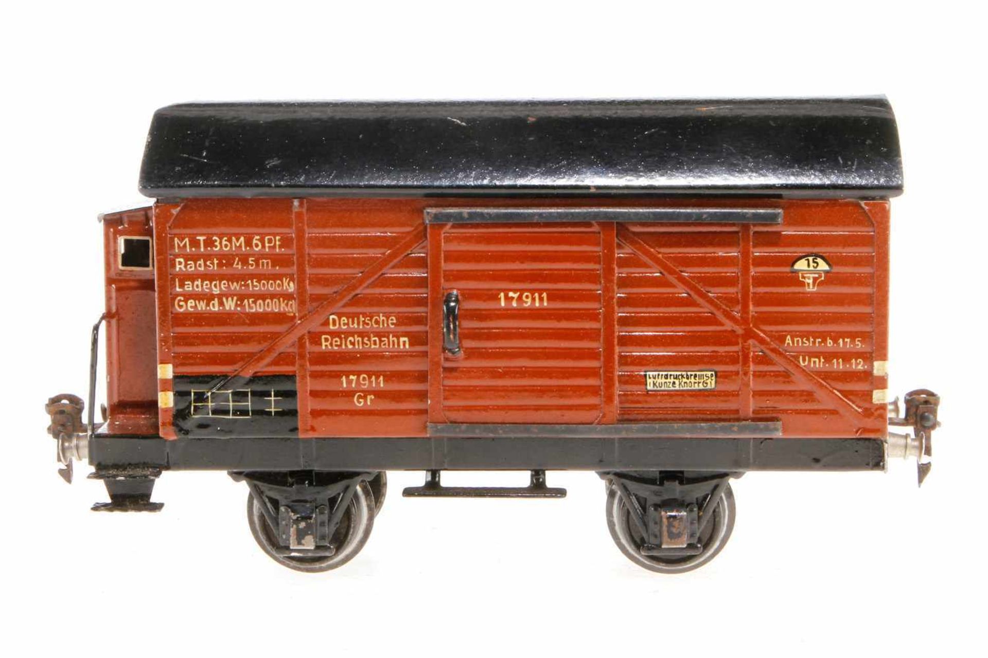 Märklin Prototyp Modell-Güterwagen 1791, S 1, HL, mit BRH und 2 ST, komplett gelötet, LS und