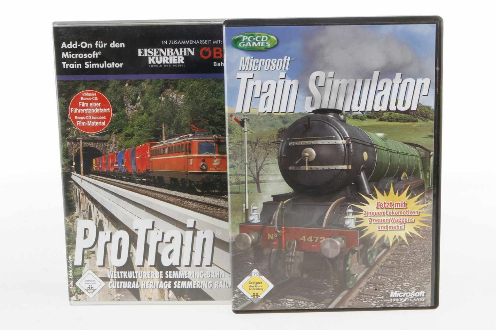 Microsoft "Train Simulator" und "Pro Train" CDRs, in OVP