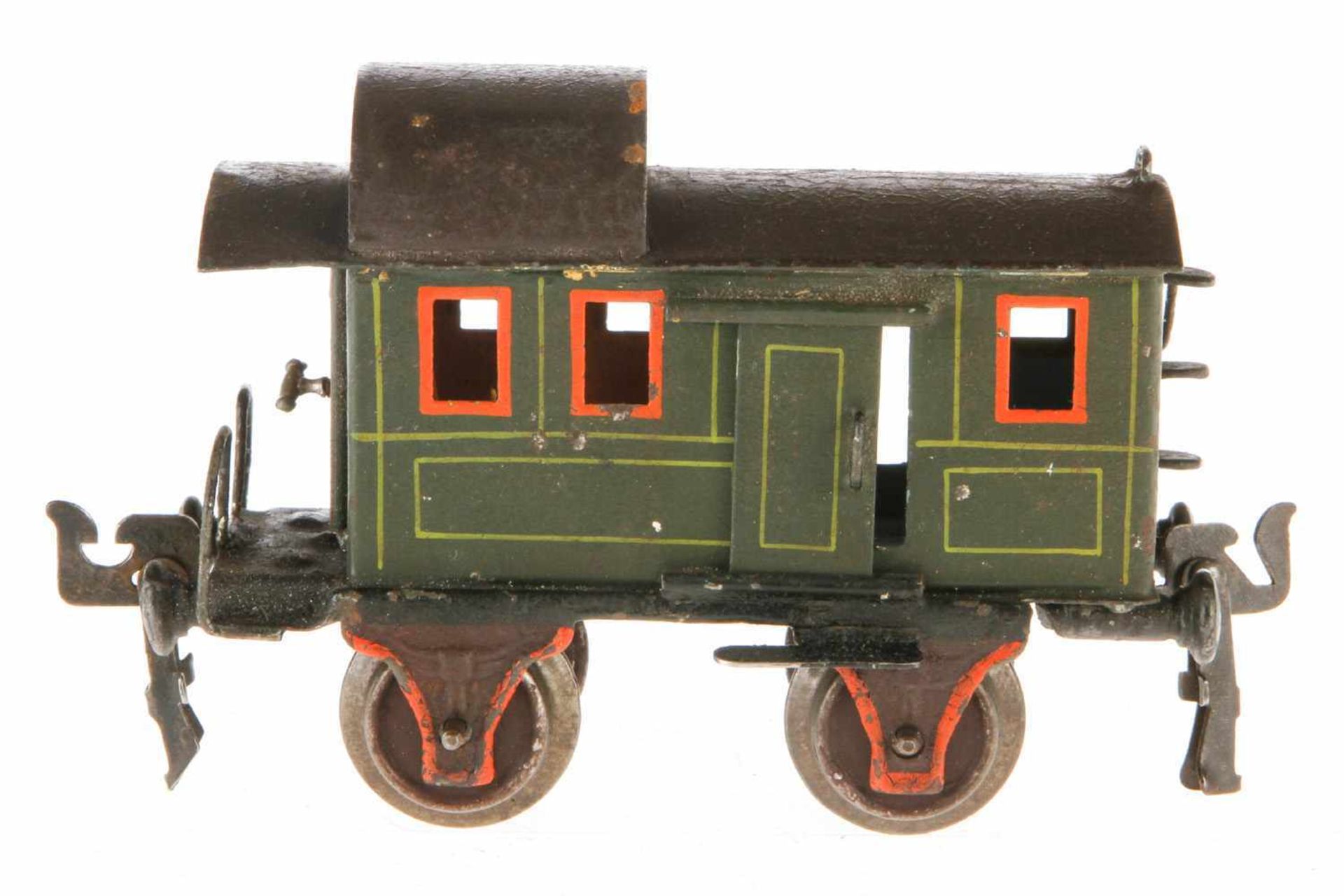 Märklin Gepäckwagen 1836, S 0, uralt, HL, mit Diensteinrichtung, 2 ST und 1 AT, LS und gealterter
