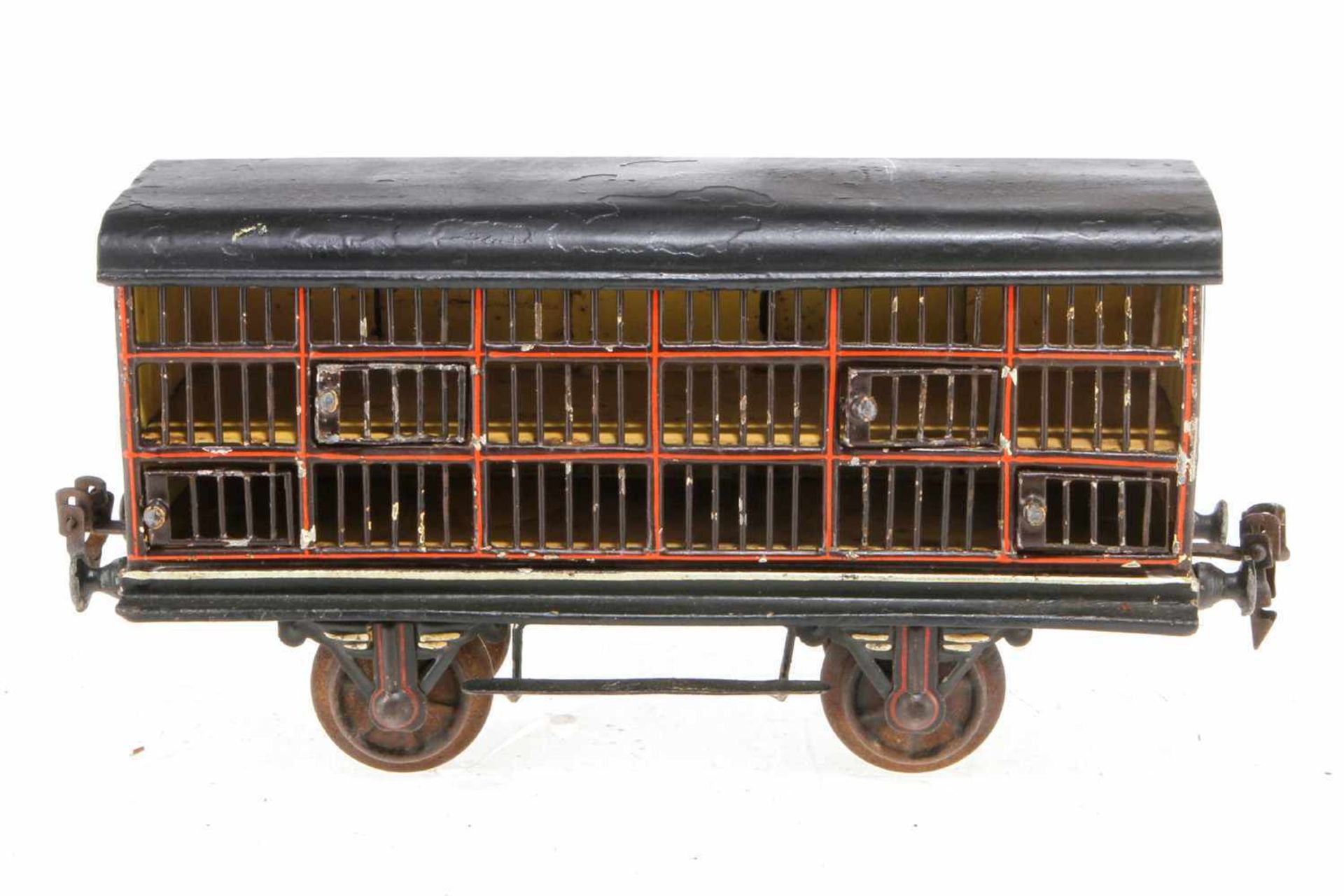 Märklin Kleintierwagen 1911, S 1, uralt, HL, 4 ST, 1 Seitenwand durchbrochen mit 4 kleinen