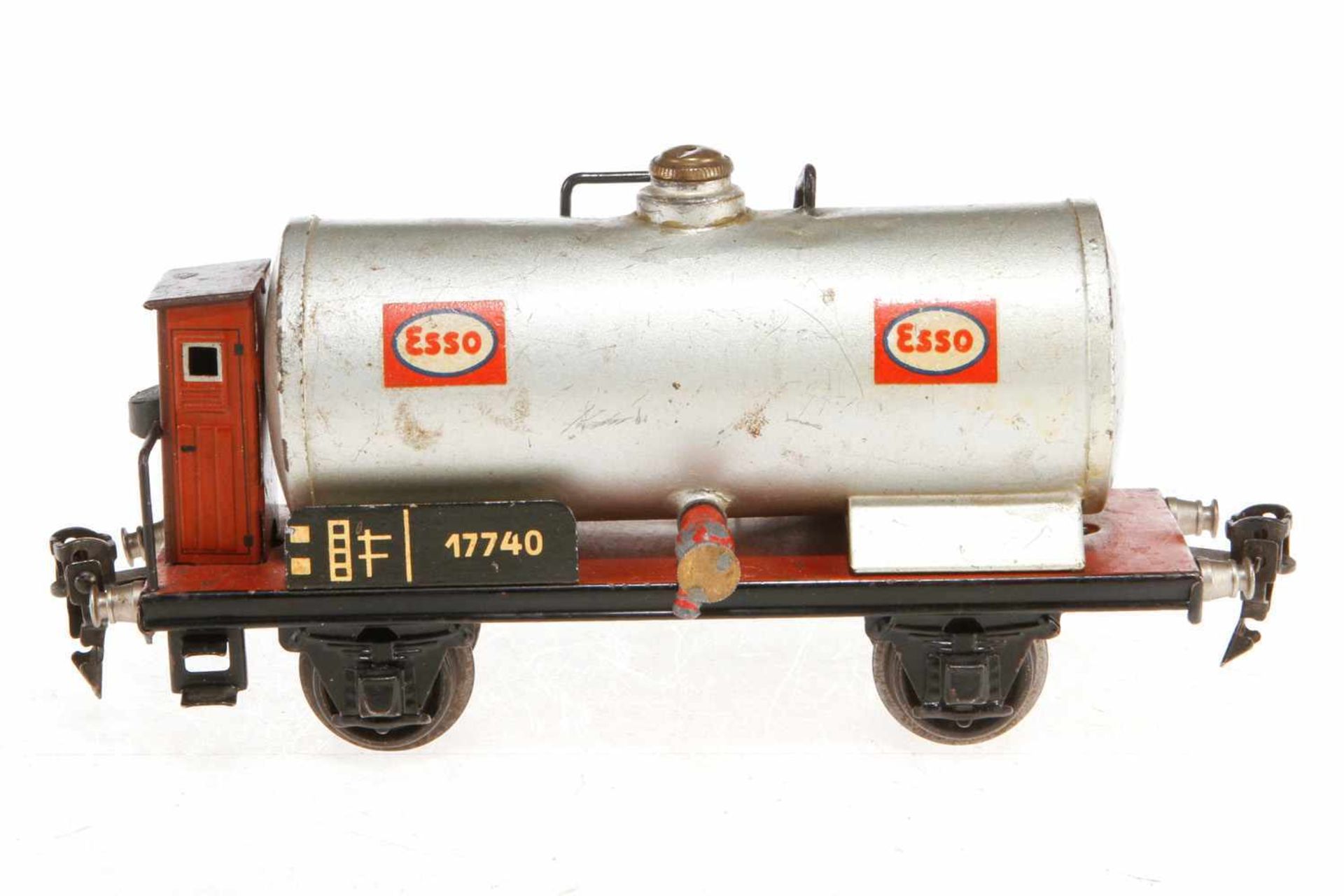 Märklin Esso Kesselwagen 1774, S 0, HL, LS und gealterter Lack, L 18,5, Z 2-3