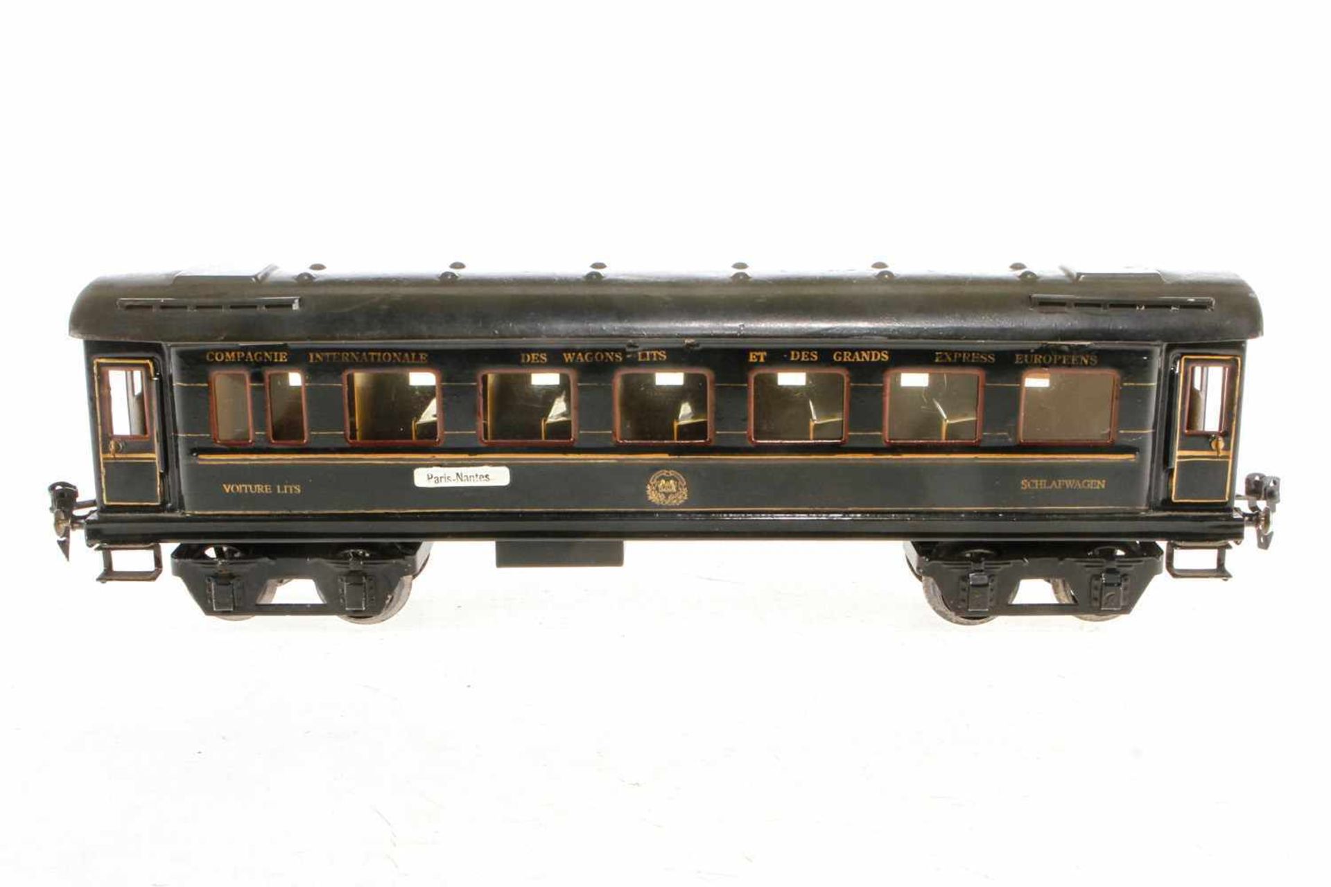 Märklin Prototyp int. Schlafwagen, S 1, blau HL, gelötete Ausführung, mit Inneneinrichtung, 4 AT,