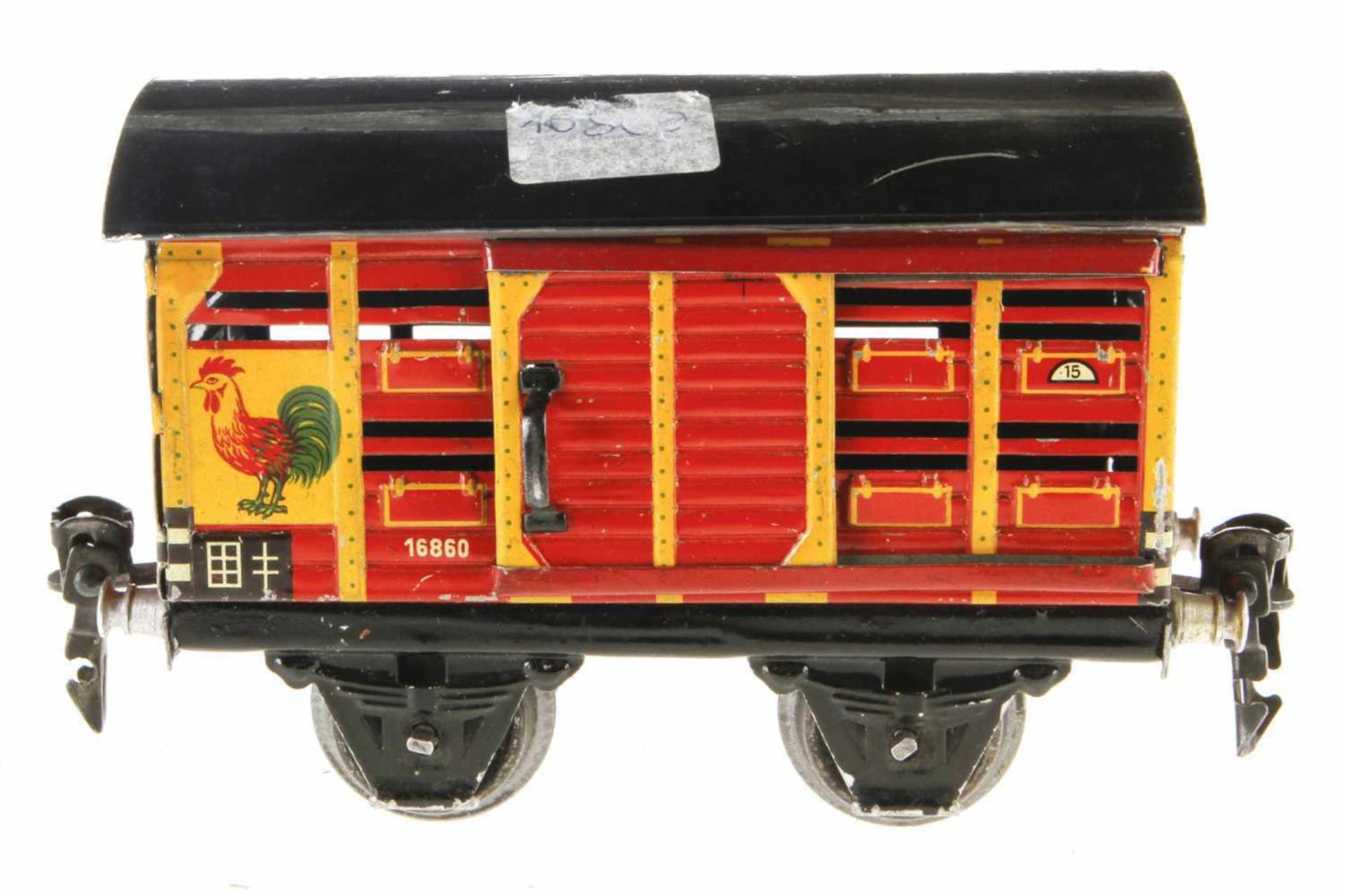 Märklin Kleintierwagen 1686, S 0, CL 1 ST, Seitenwände durchbrochen, ST nicht durchbrochen,