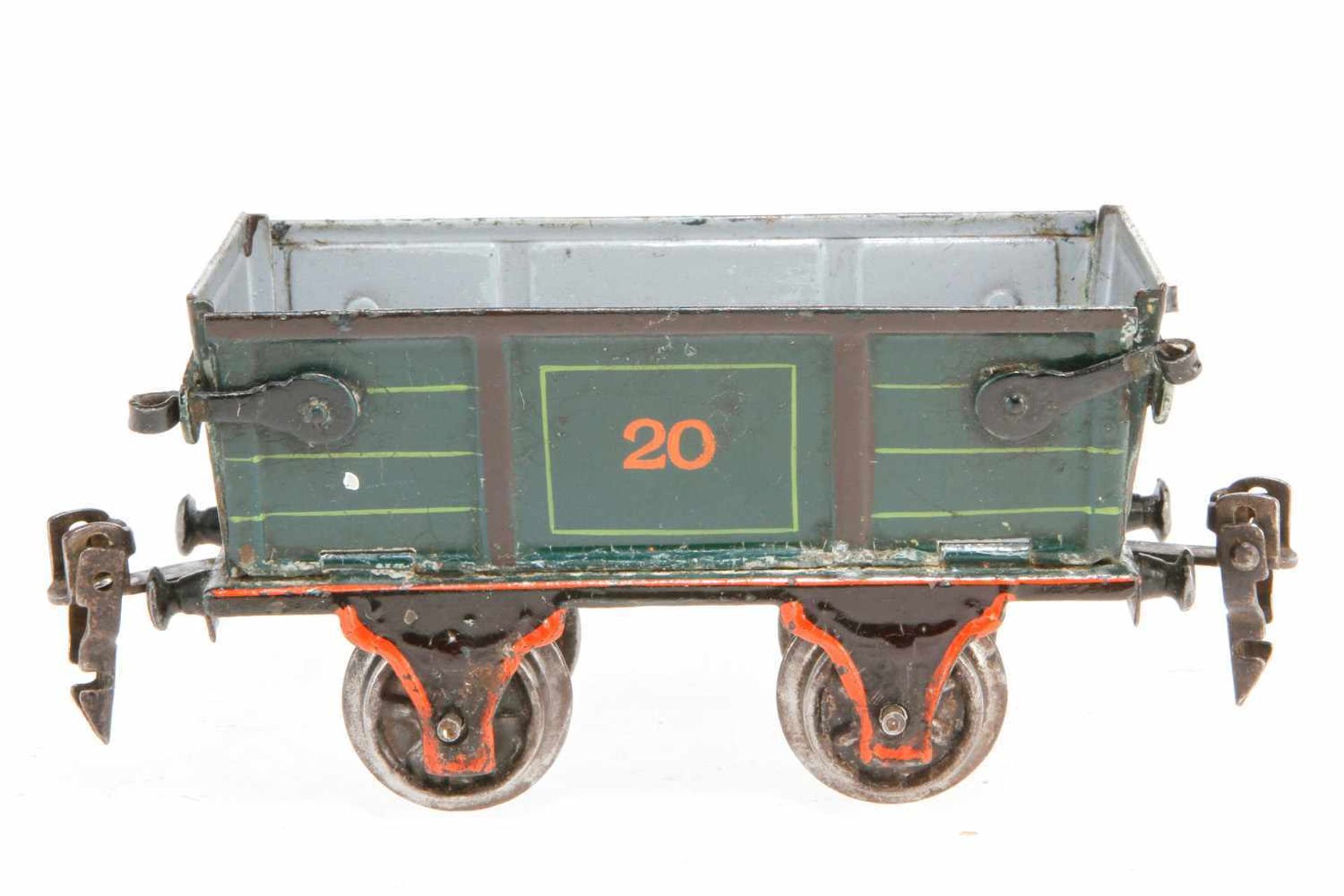 Märklin Rübenwagen "20" 1832, S 0, uralt, HL, mit abklappbaren Seitenwänden, LS und gealterter Lack,