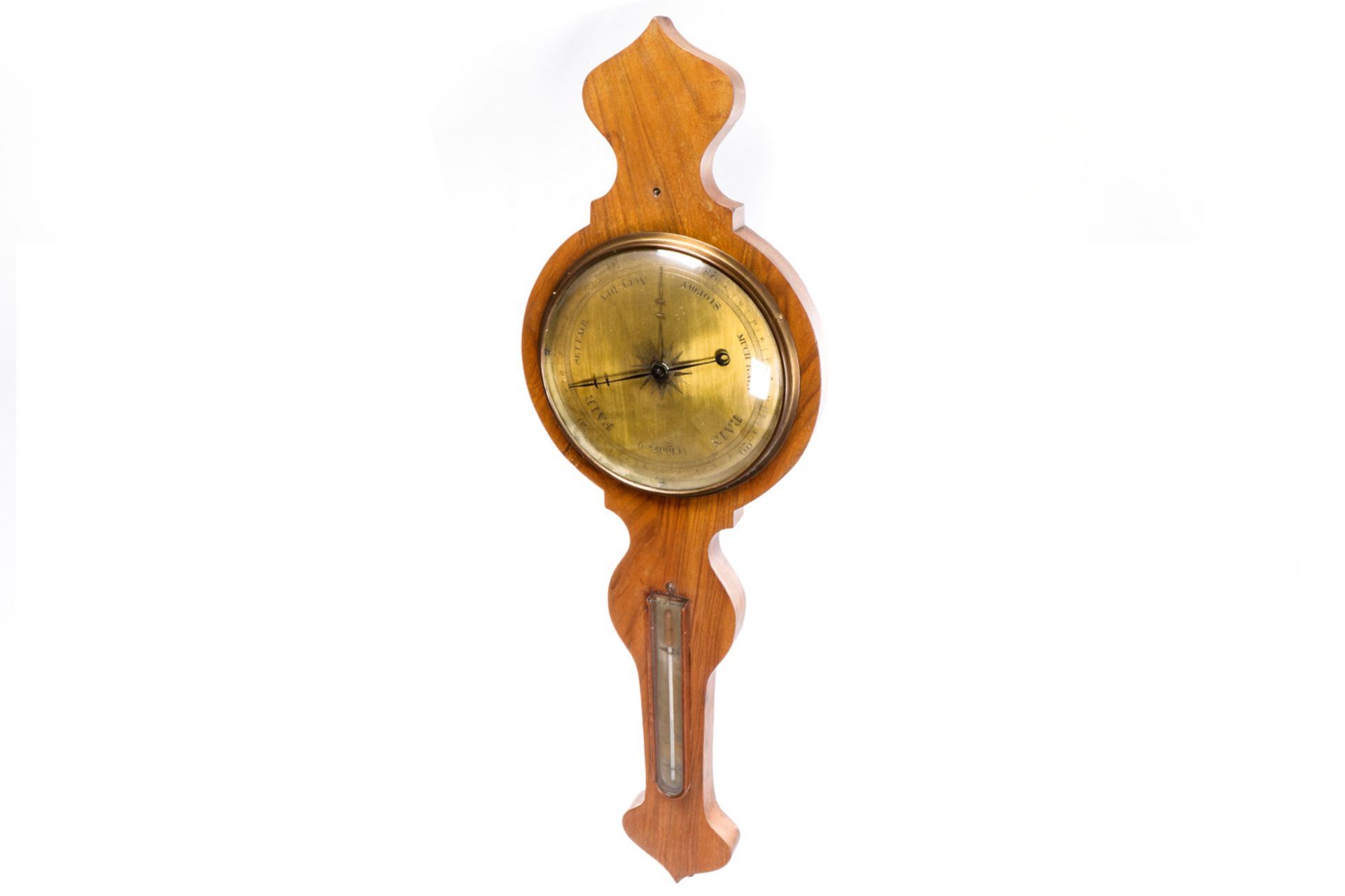 Barometer, um 1900, Nussbaum, 1 kleine Leiste fehlt, H 100 cm, sonst gut, nur Abholung/