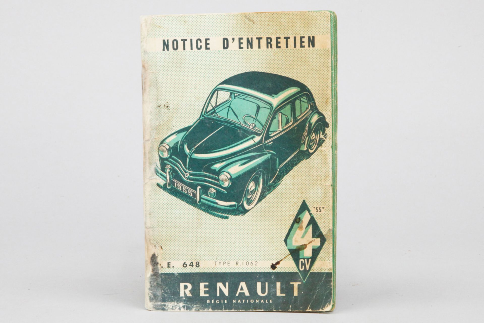 Betriebsanleitung "Renault 4 CV",1955, E. 648 Type R.1062, 40 Seiten, französisch, fleckig