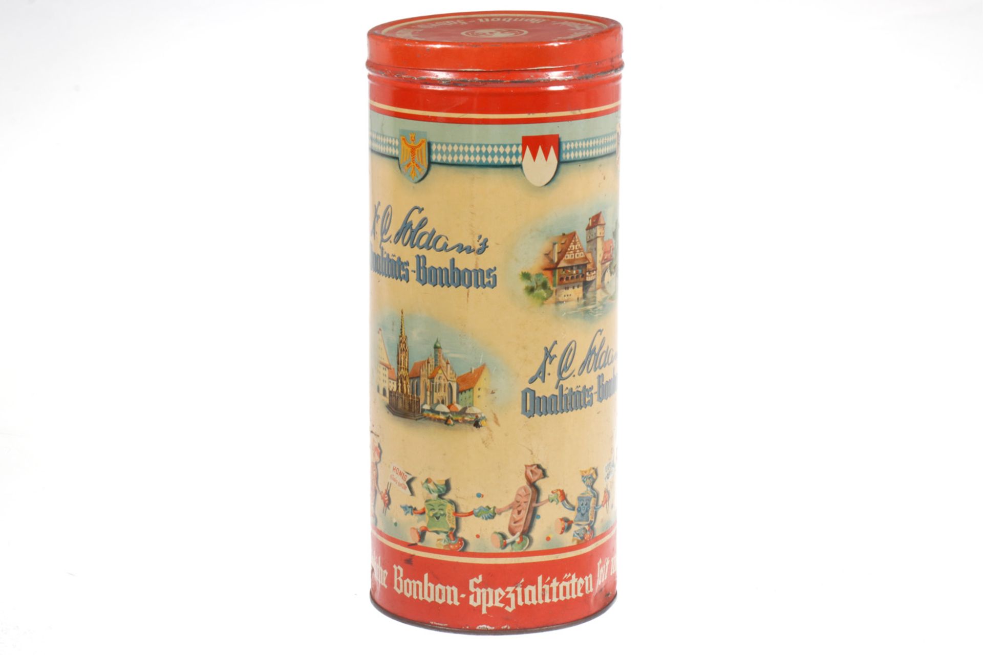 Werbe-Blechdose "Soldan`s Qualitäts-Bonbons", Höhe 38 cm