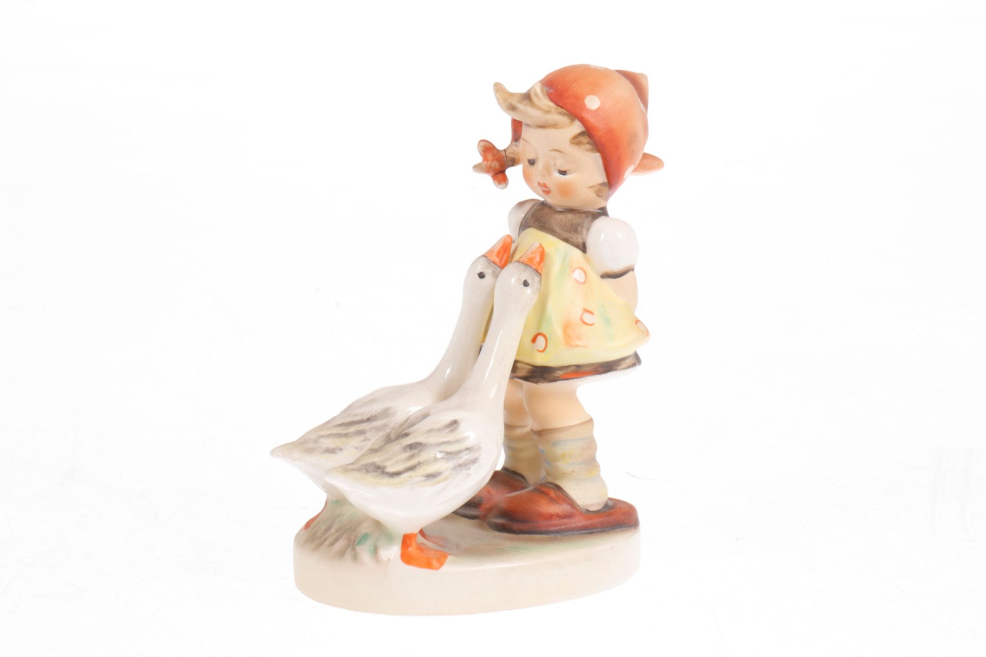 Hummel Figur "Gänseliesl", Modellnr. 473/0, hergestellt um 1970, am Zopf geklebt, H 10 cm