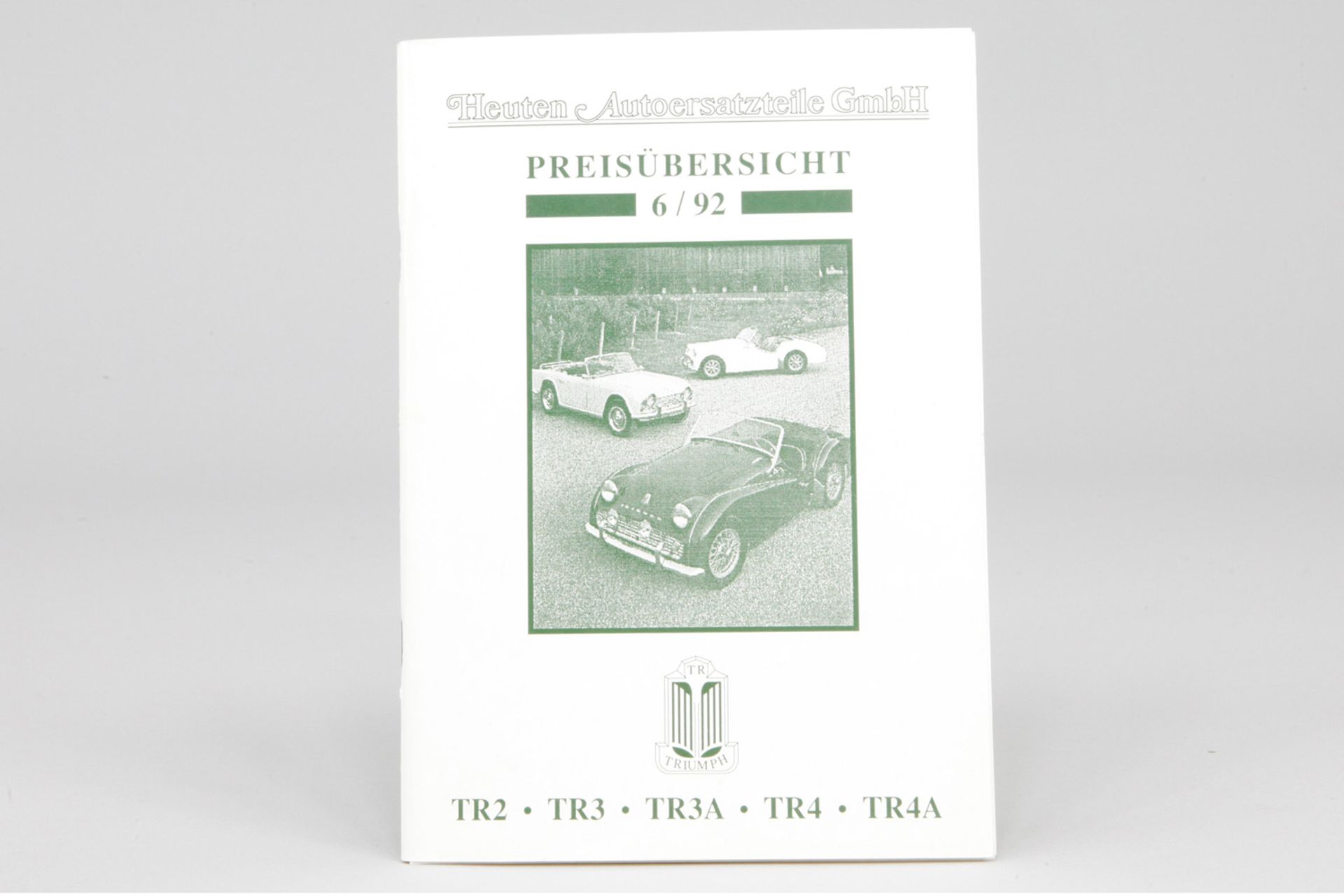 Heuten Autoersatzteile GmbH Preisliste "Triumph TR2, TR3, TR3A, TR4 und TR4A", 6/1992, 80 S.,