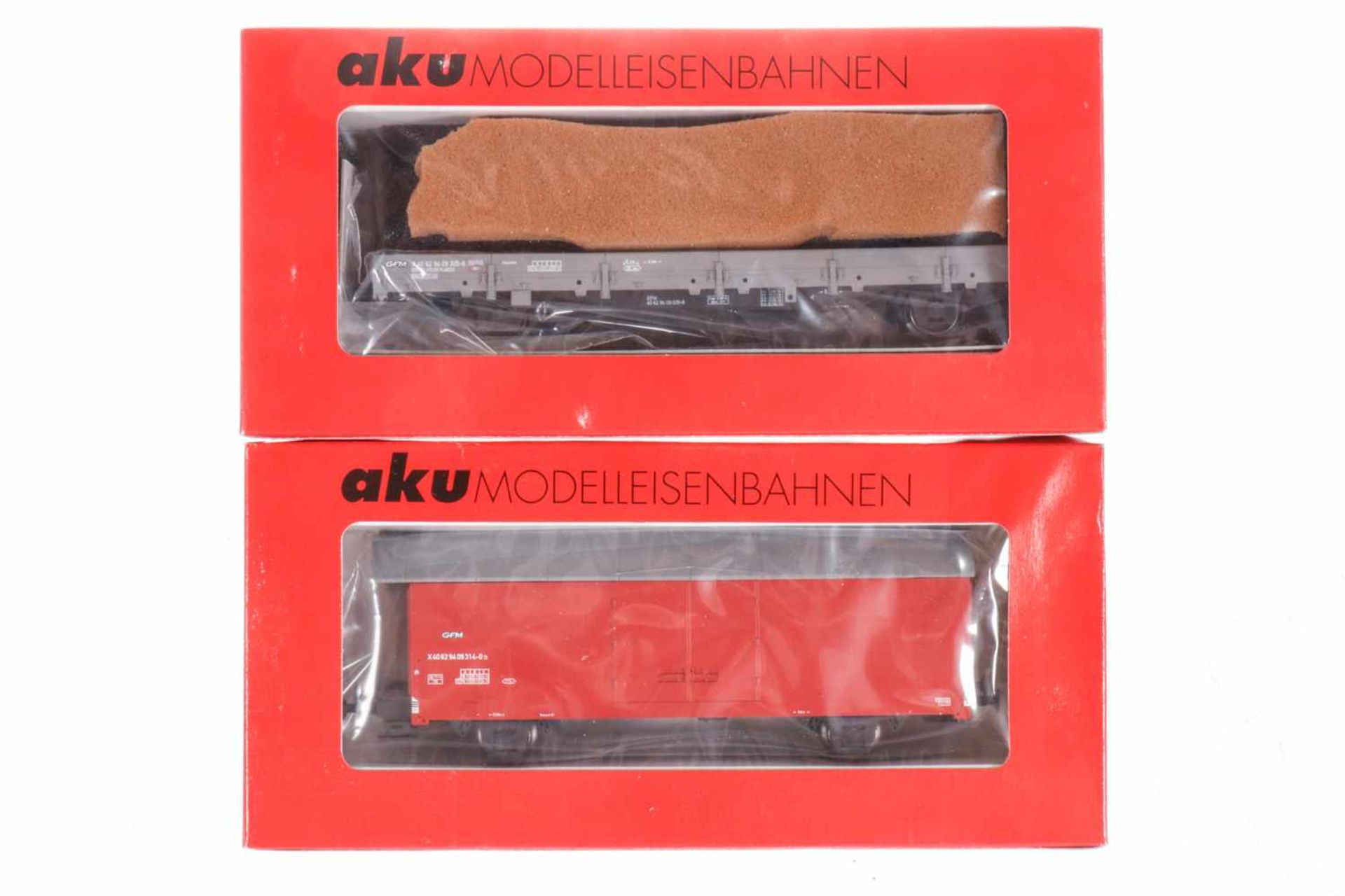 Aku Güterwagen-Set "X305/X314" 1107.2-F, S H0, grau und rot, je im OK, Z 1-2