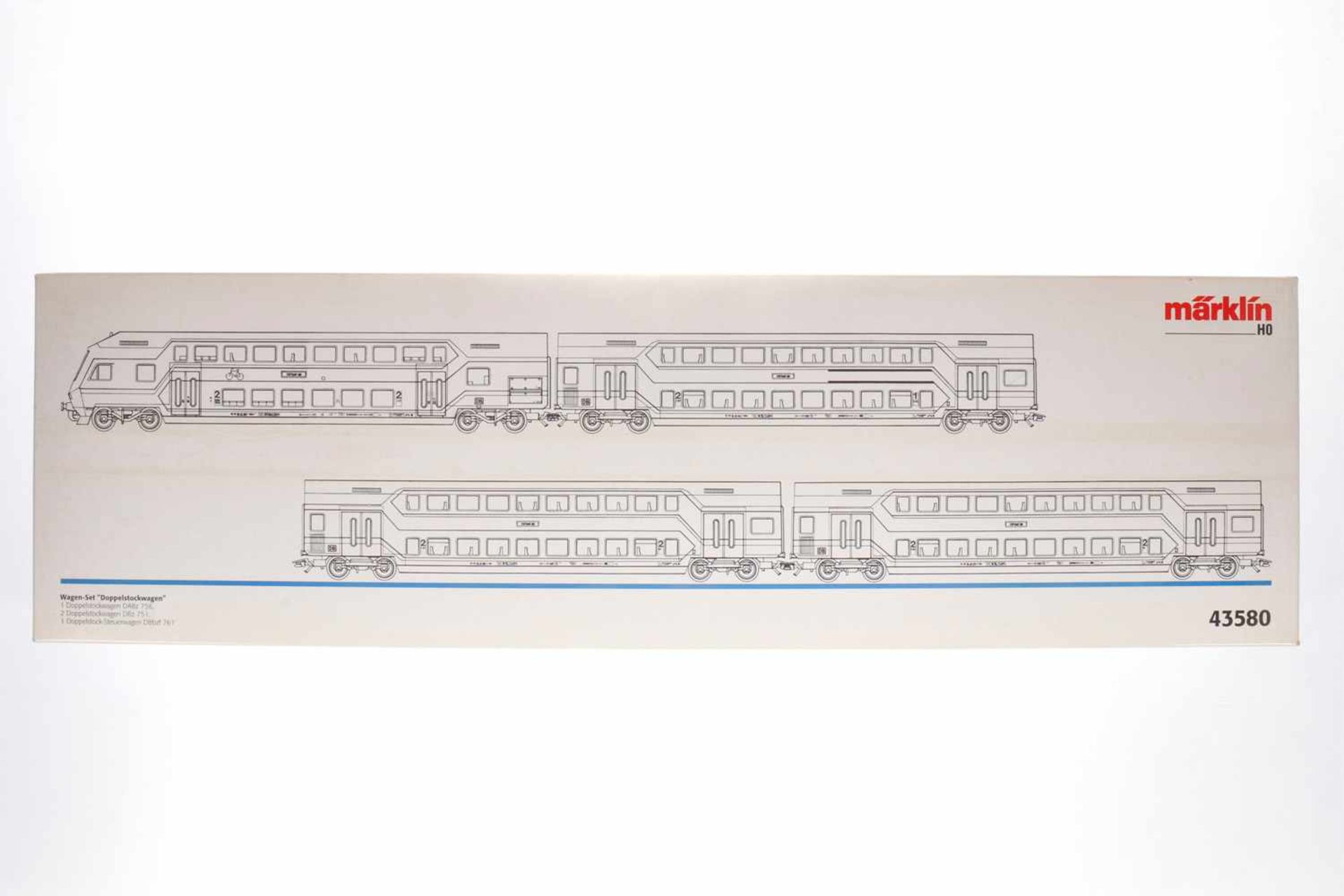 Märklin Wagen-Set "Doppelstockwagen" 43580, S H0, komplett, OK, Z 1-2