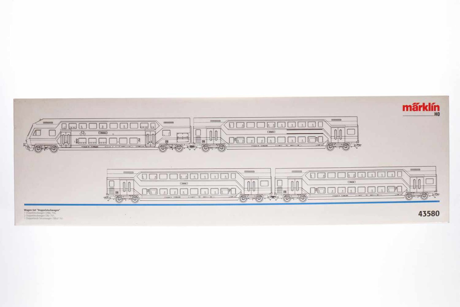 Märklin Wagen-Set "Doppelstockwagen" 43580, S H0, komplett, OK, Z 1-2