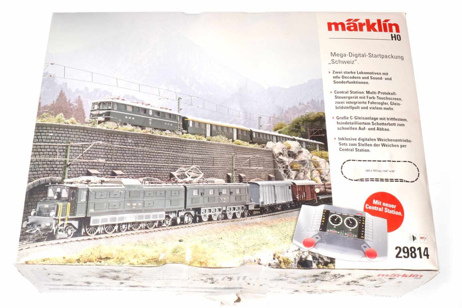 Märklin Mega-Digital-Startpackung "Schweiz" 29814, S H0, mit 2 Lokomotiven, 8 Wagen und