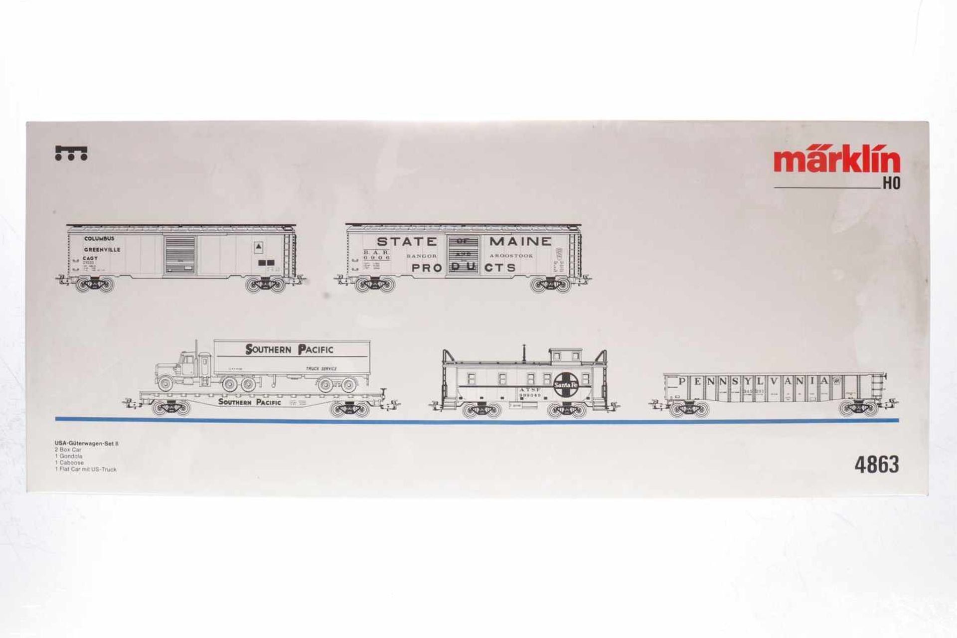 Märklin USA-Güterwagen-Set II 4863, S H0, NV und lose gefüllt, OK, sonst Z 1-2