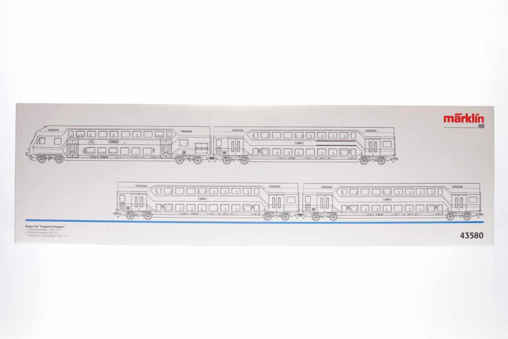 Märklin Wagen-Set "Doppelstockwagen" 43580, S H0, komplett, OK, Z 1-2