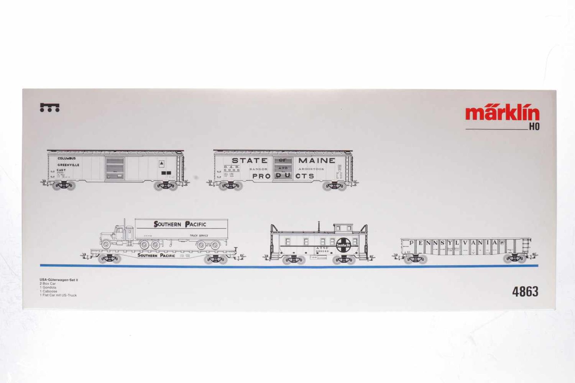 Märklin USA-Güterwagen-Set II 4863, S H0, komplett, OK, Z 1-2