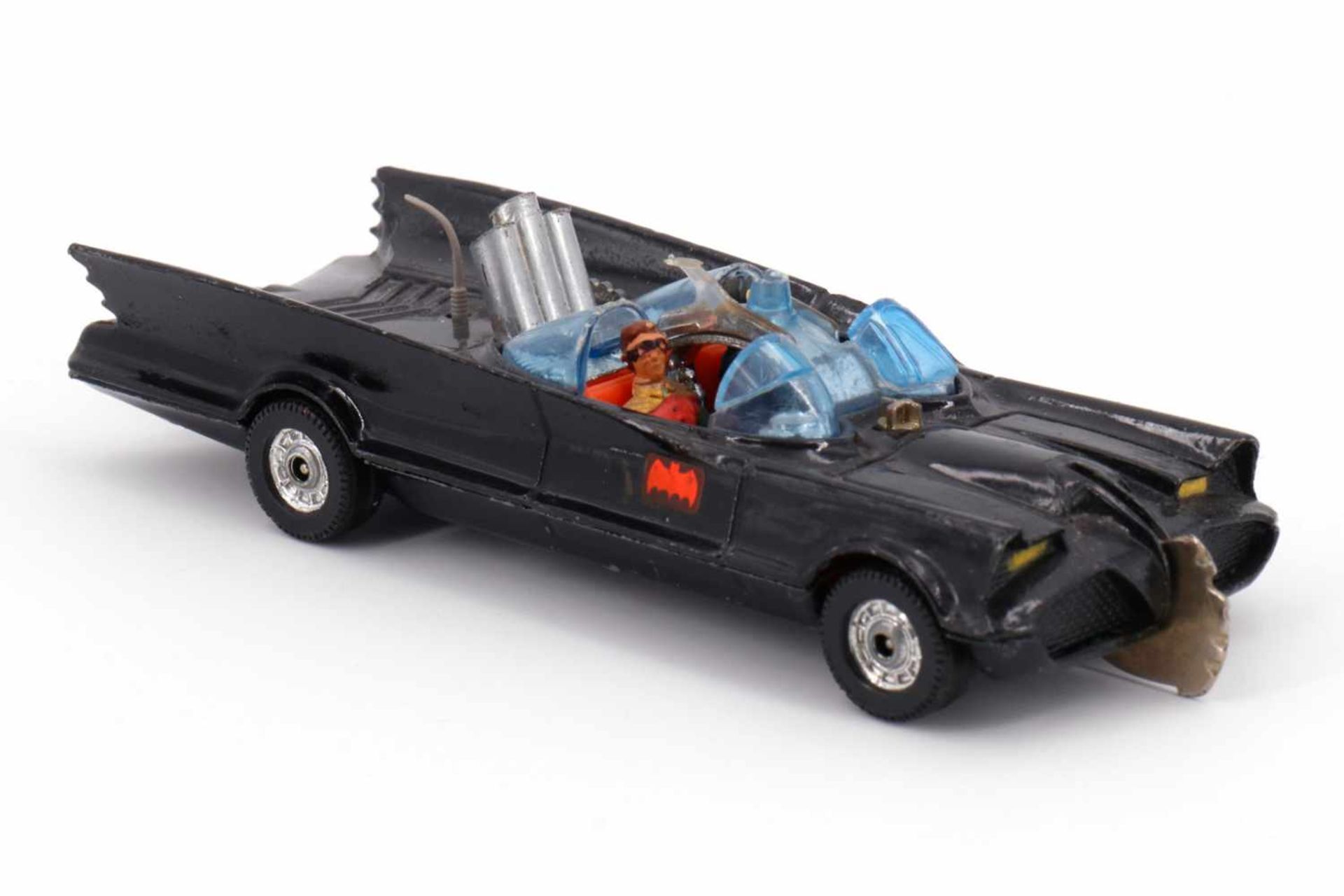 Corgi Batmobile, mit Batman und Robin, tw besch. und NV, L 14, bespielt
