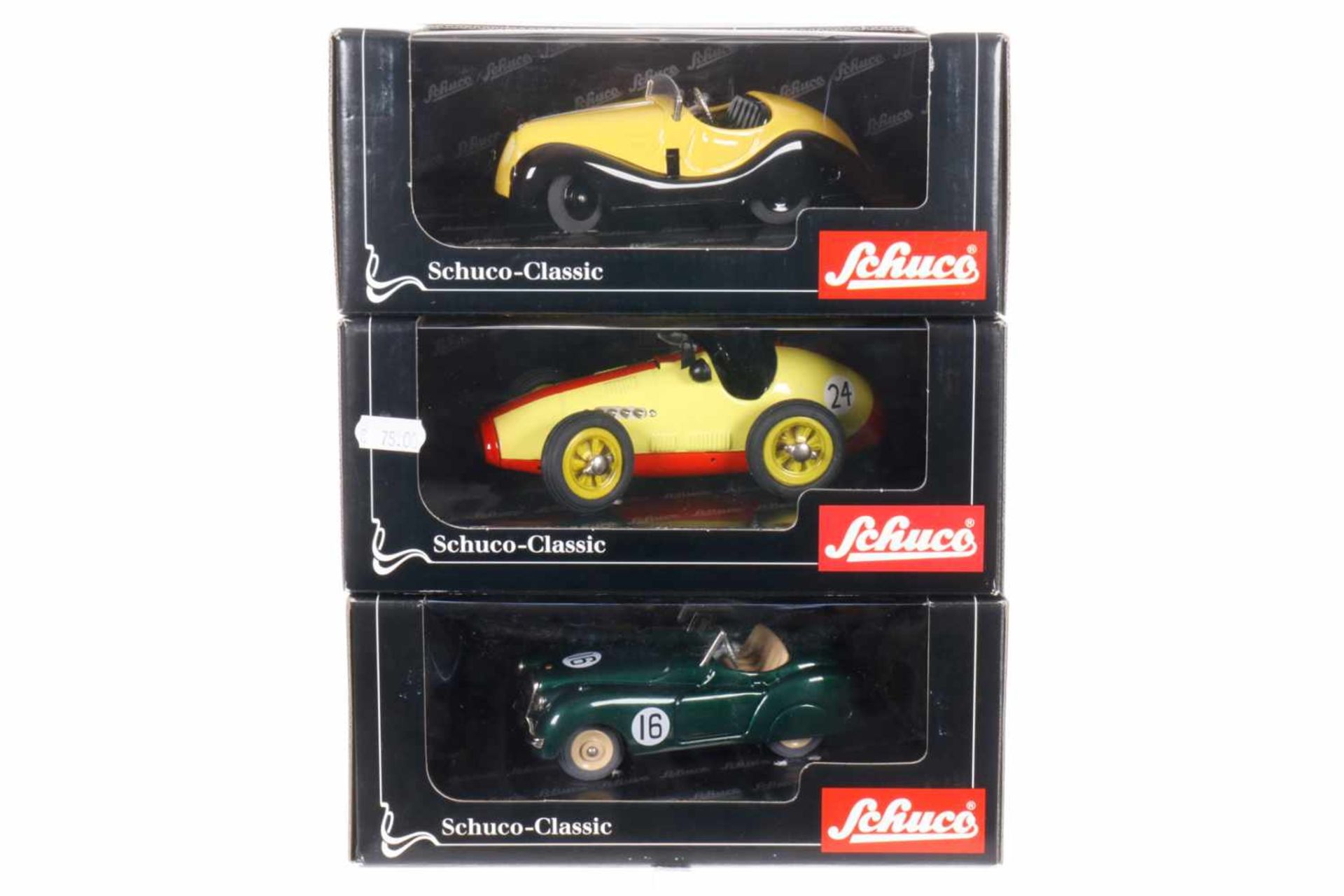 3 Schuco-Classic Autos, Nr. 01039, 101029 und 06022, je im OK, Z 1-2