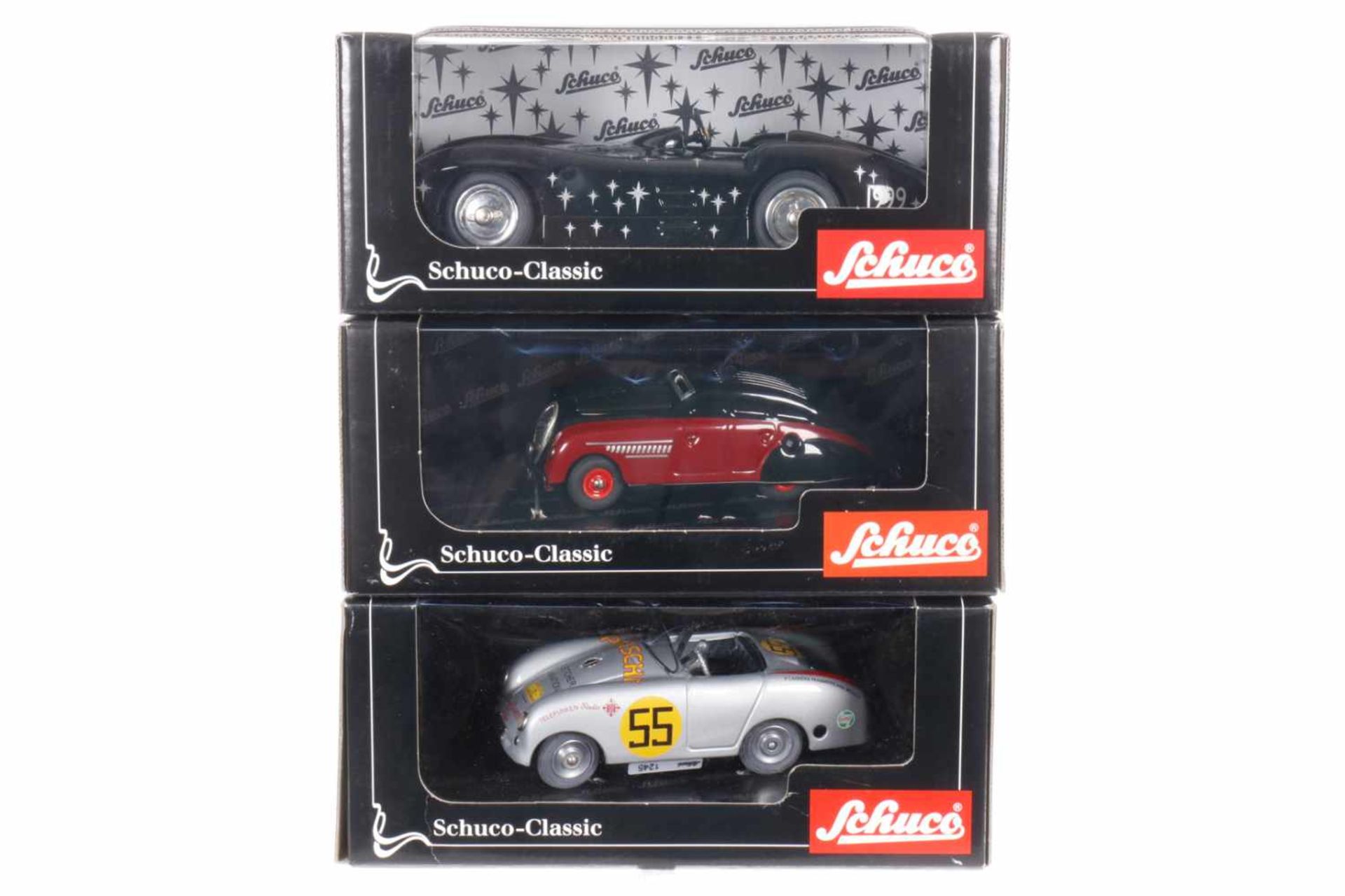 3 Schuco-Classic Autos, Nr. 01063, 01861 und 01645, je im OK, Z 1-2