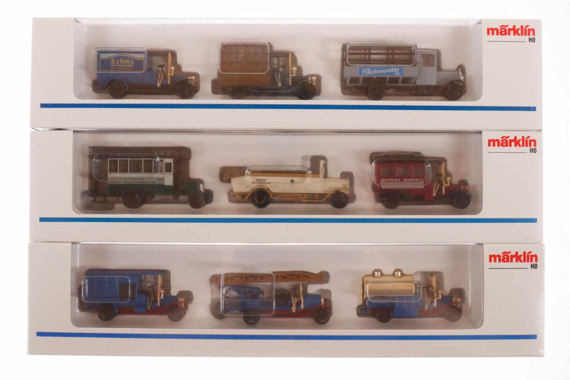 3 Märklin Wagen-Packungen 1884, 1885 und 1886, je im OK, Z 1-2