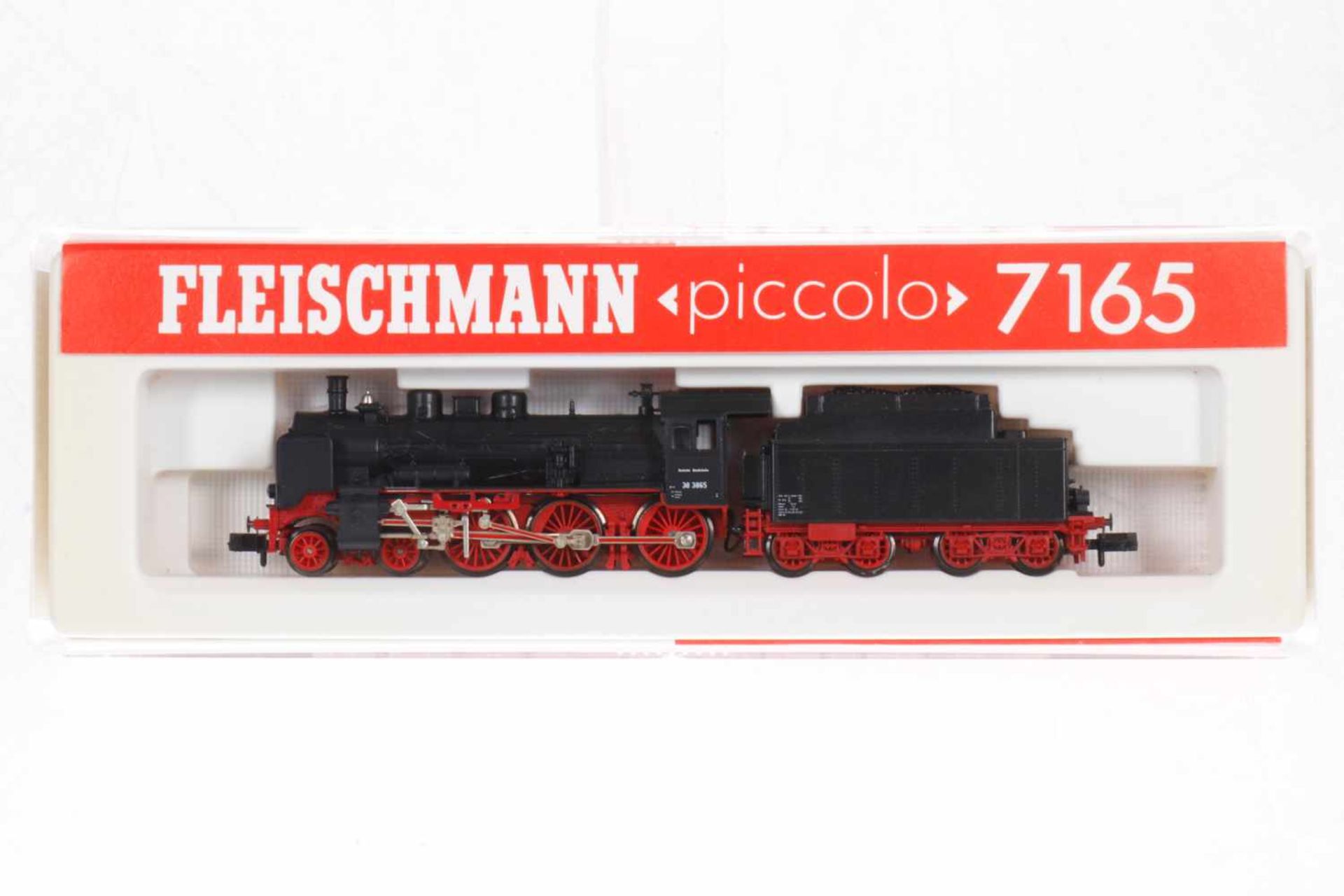 Fleischmann piccolo 2-C Schlepptenderlok "38 3865" 7165, S N, schwarz, OK, Z 1-2