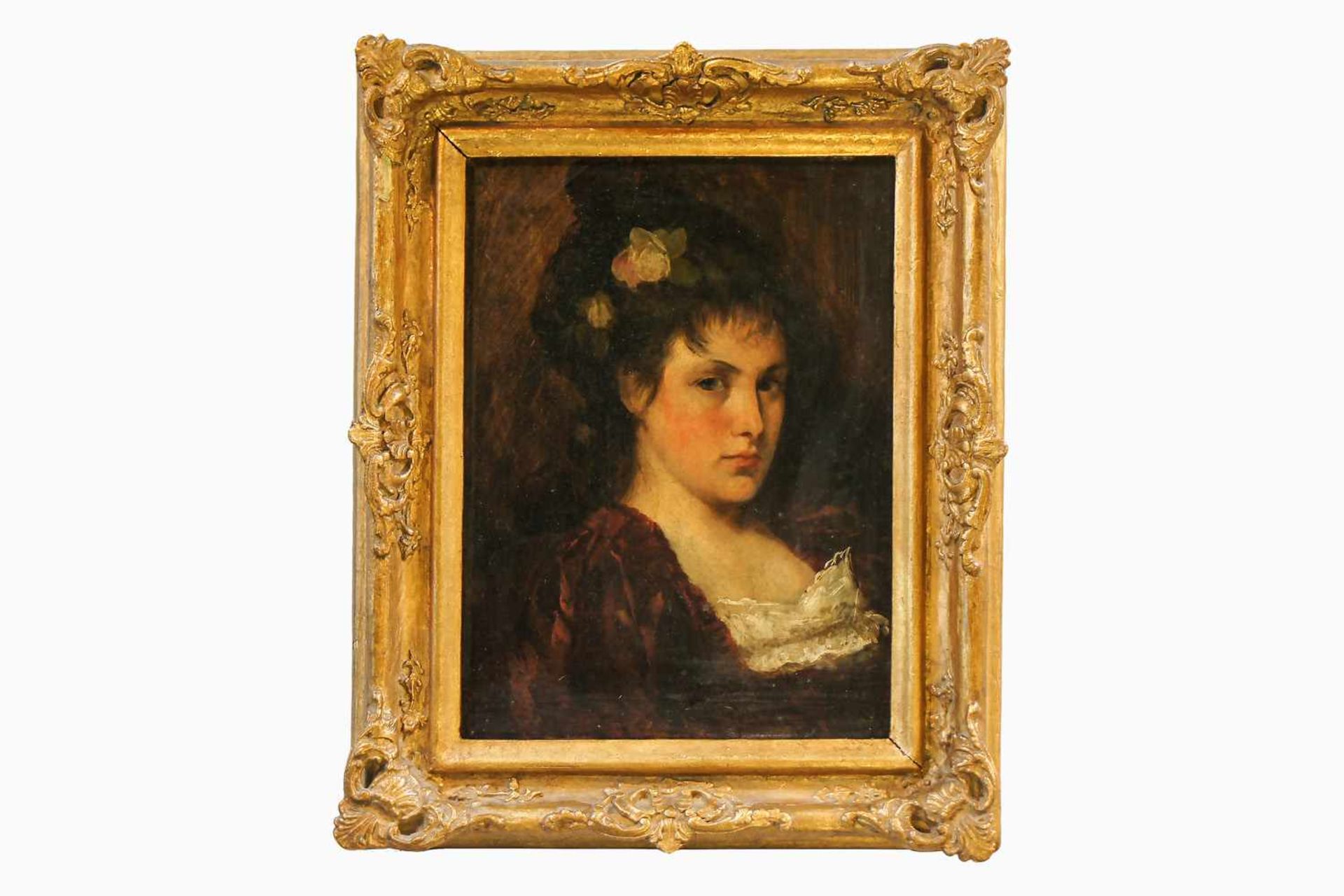 Hans Makart, unsigniert, Portrait einer jungen Dame, Öl/Holz, 24 x 18 cm, gerahmt, mit Überlieferung