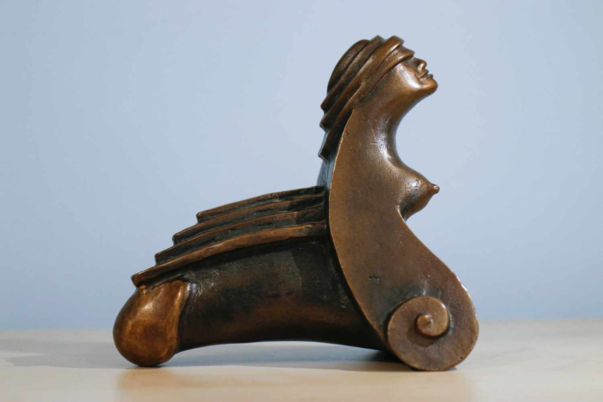 Tom Lehnigk, "Engel" Bronze 0/50, 2006, Erotika, 10 x 13,5 x 14 cm- - -22.50 % buyer's premium on