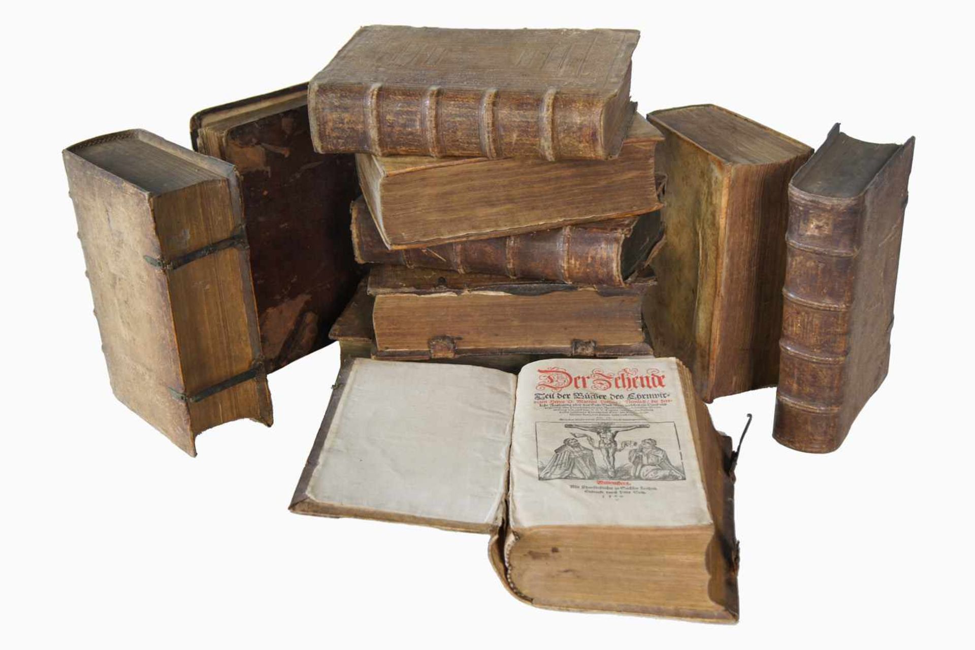 10 Bände der 12-bändigen Martin Luther Werke der 1. deutschen Gesamtausgabe, Wittemberg 1553-1583,