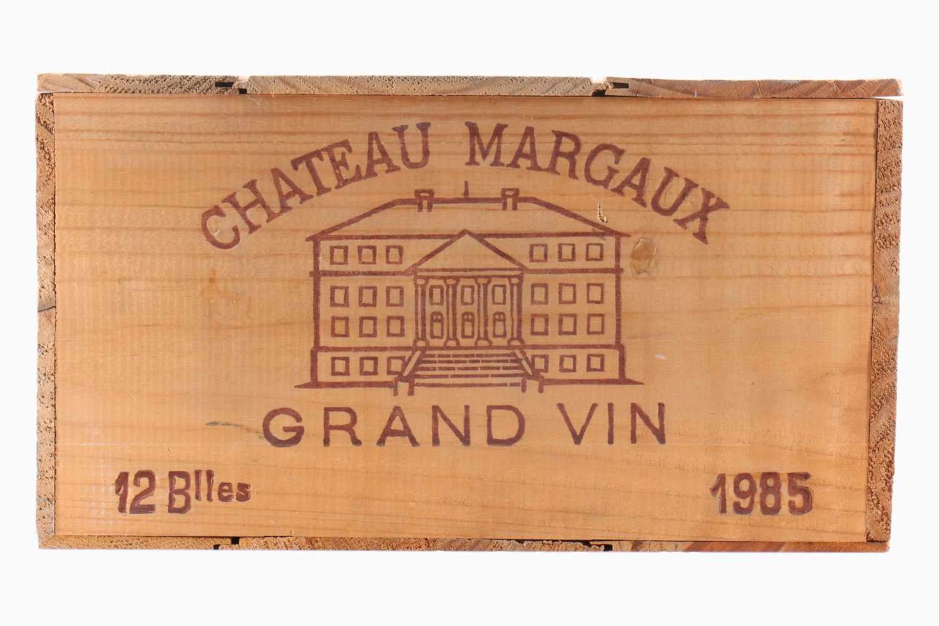 Chateau Margaux 1985, Original-Holzkiste mit 12 Flaschen Rotwein, originalverpackt, ungeöffnet- - - - Bild 2 aus 2