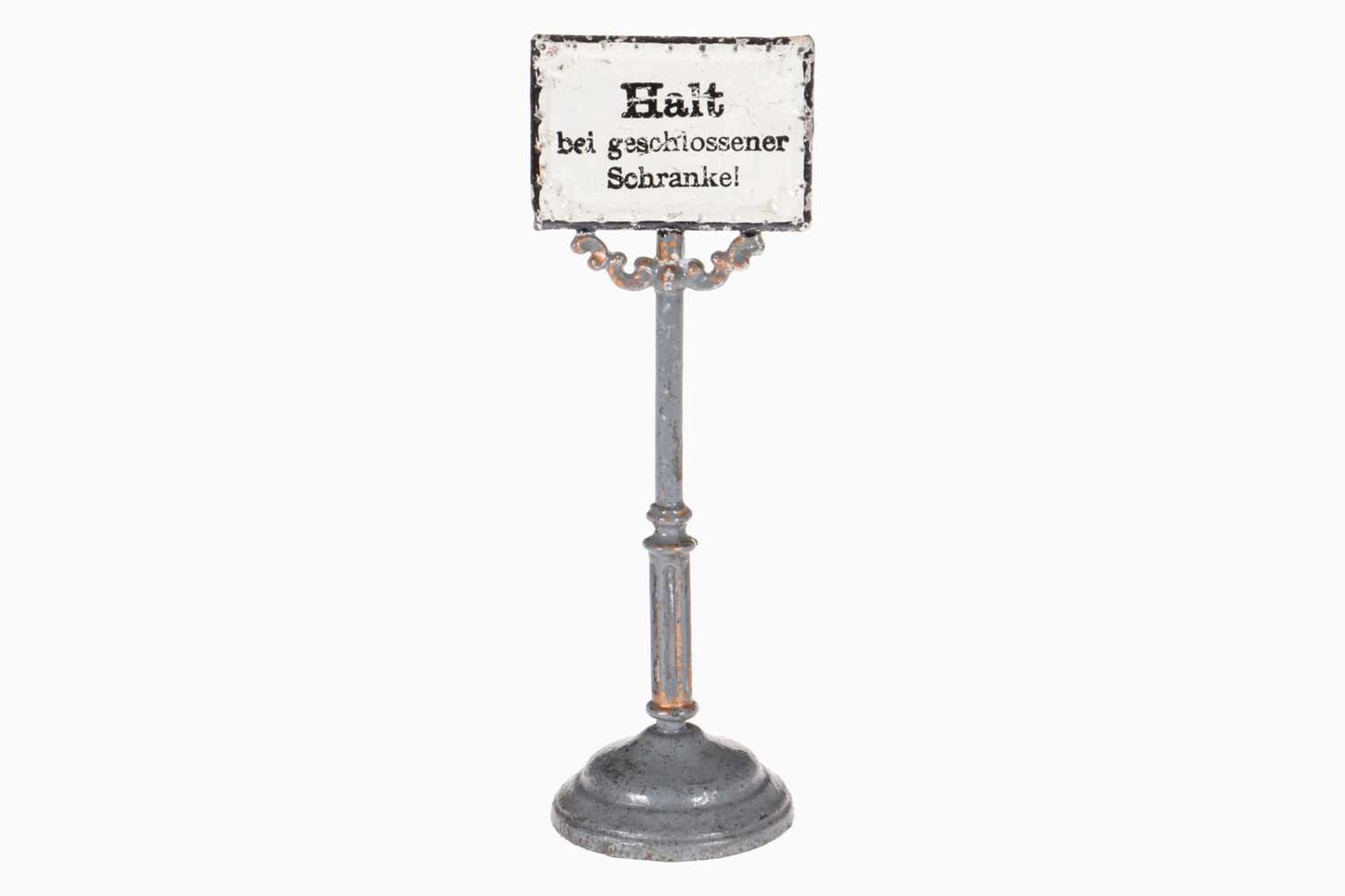 Märklin Haltschild, uralt, handlackiert, kleine Lackschäden, Höhe 17,5 cm, Z 2- - -22.50 % buyer's