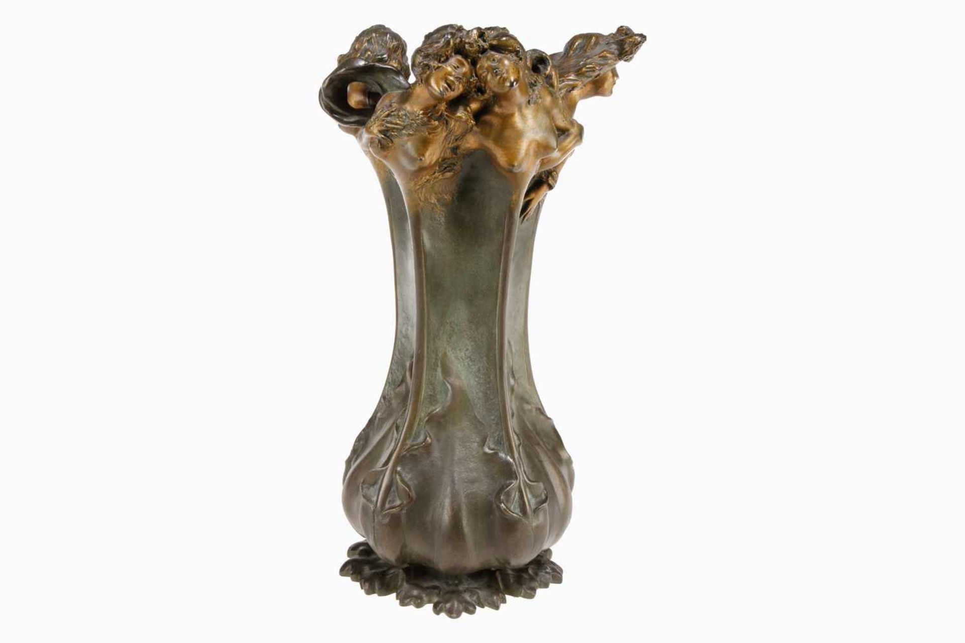 Vase "Le Desan" "Peyre 99", Raphael Charles Peyre 1872-1949, Jugendstilvase, Guss, patiniert mit - Image 2 of 5