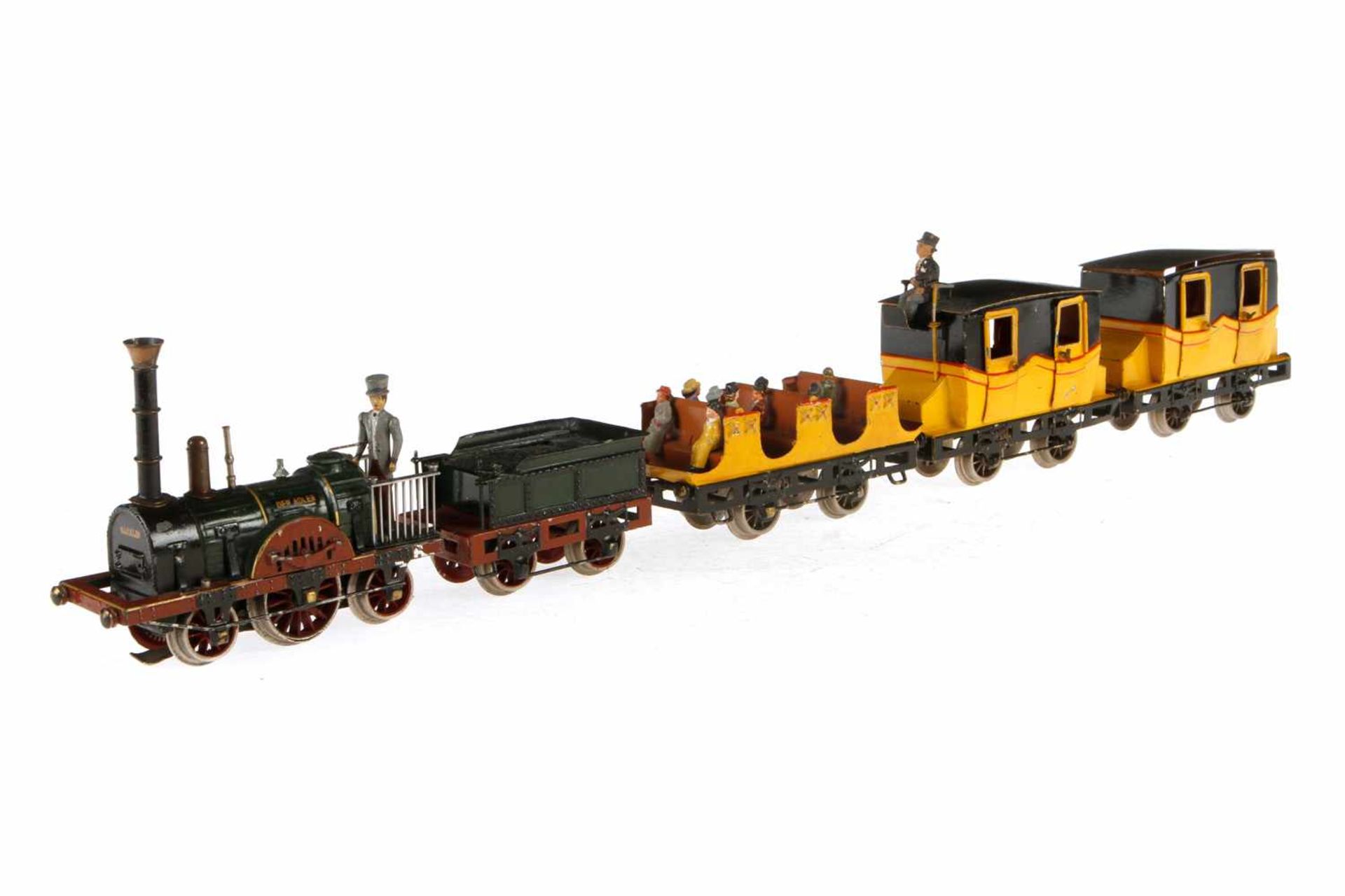 Märklin Adler-Zug AR 12930, S 0, elektr., Lok mit Motorklappe und Lokführer, Tender, offener - Bild 2 aus 11