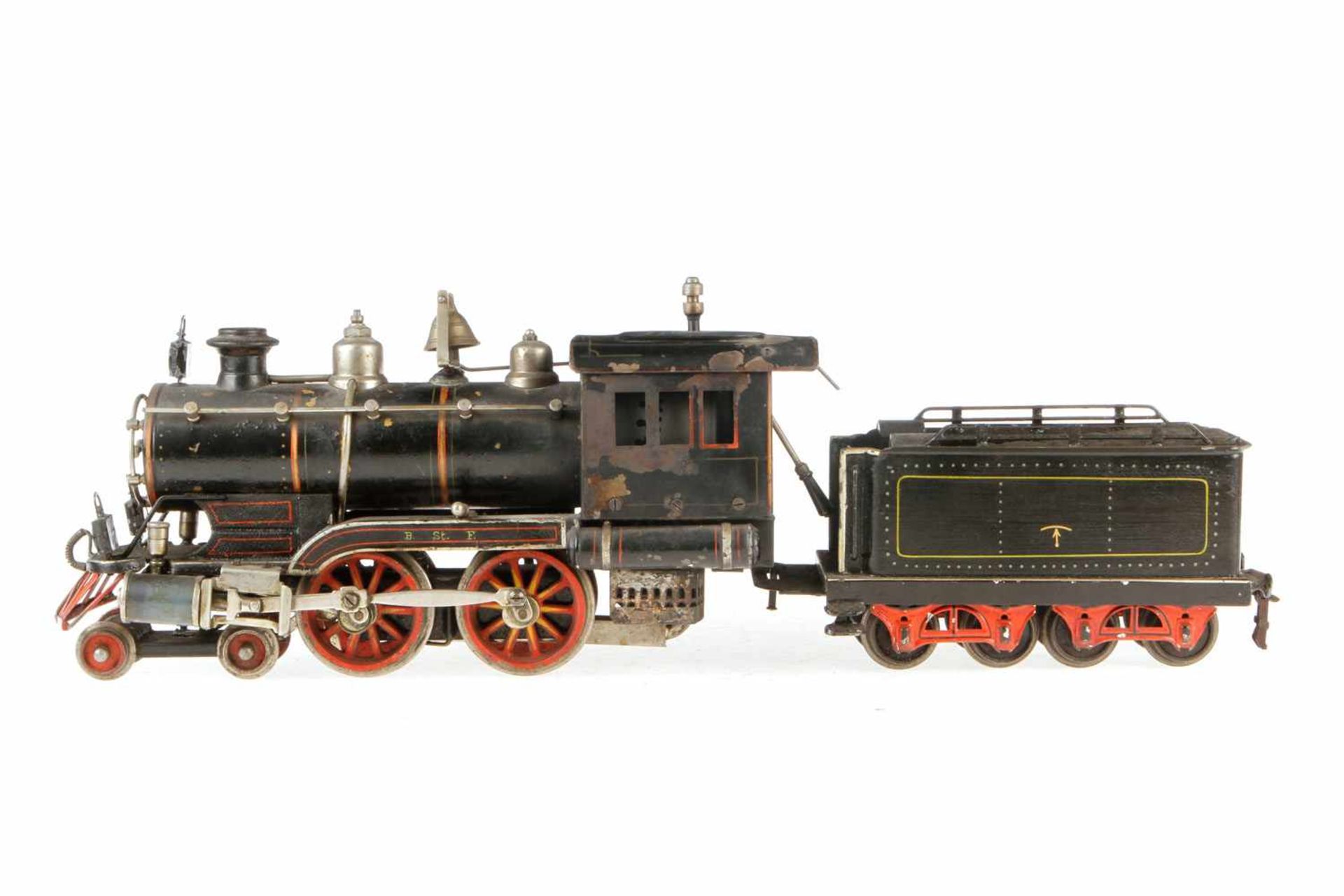 Märklin amerikanischer Bierzug, Spur 1, ab 1904, handlackiert, 2-B Spiritus-Dampflok AE 4021, mit - Image 12 of 12