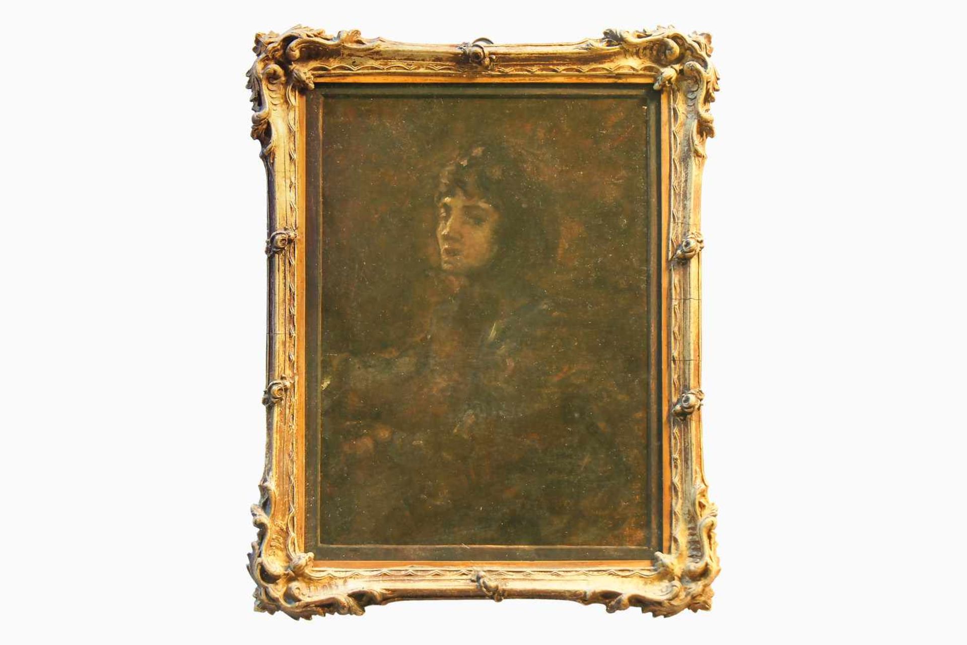 A. Keller, Bildnis einer Dame, Öl/Pappe, oben rechts signiert, 30 x 22 cm, unter Glas, gerahmt- - -