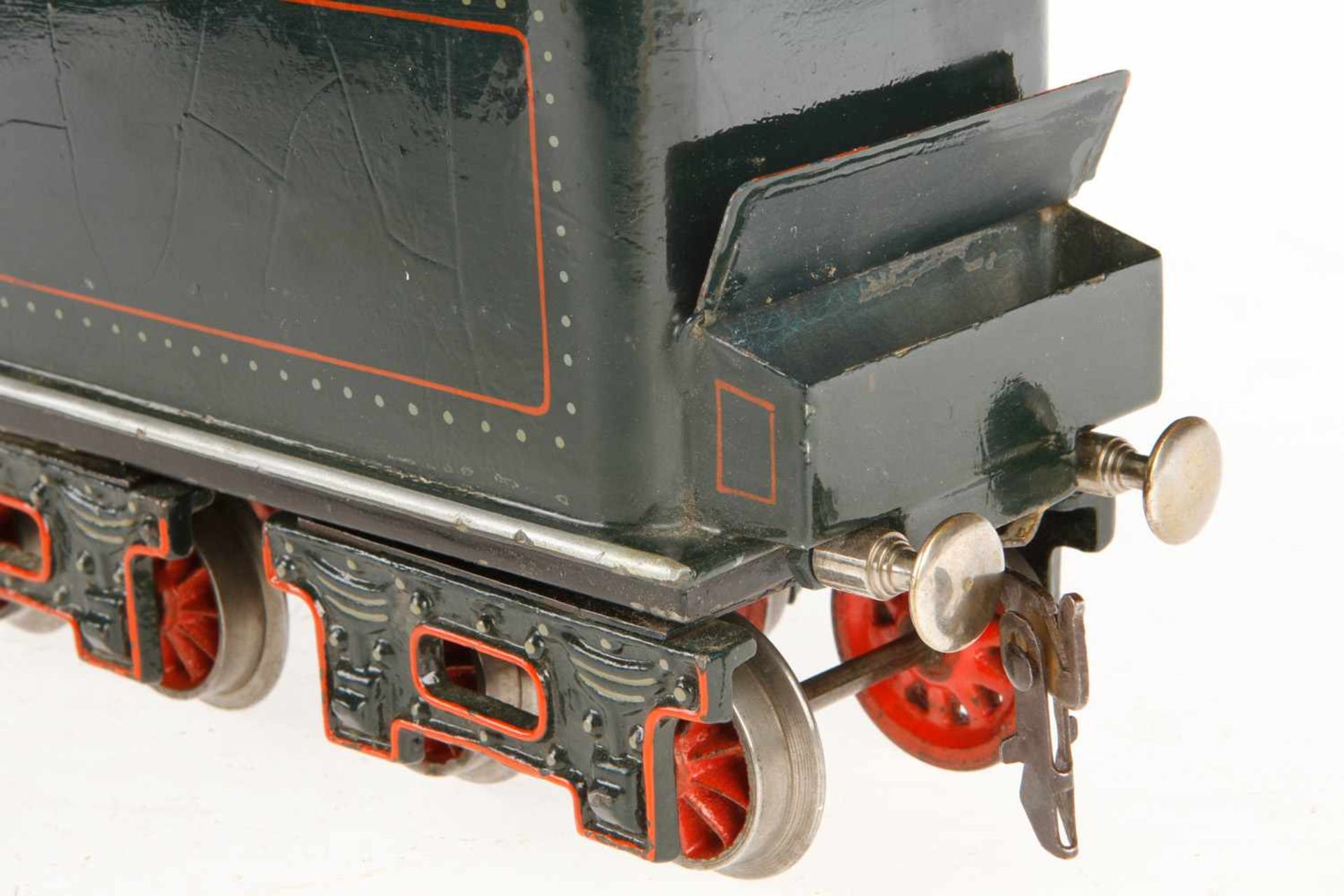 Märklin 2-B französische PLM-Lok E 3021 "Coupé Vent", mit 4A-Tender, Spur 1, grün handlackiert, - Bild 7 aus 14