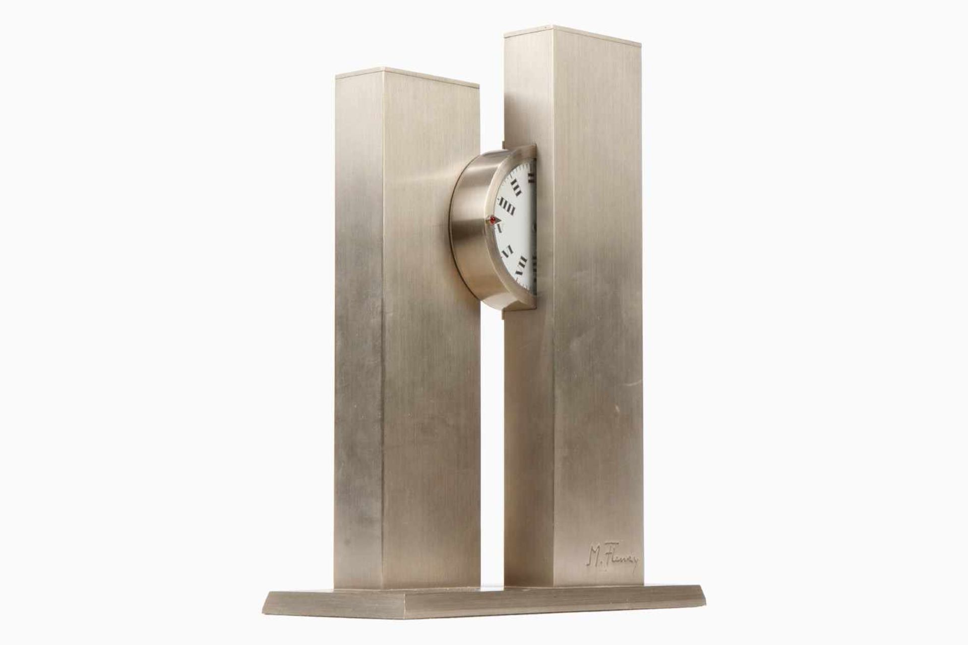 "M. Fleury" Design-Tischuhr "Horloge Nycthémérale", signiert "M. Fleury", limitierte Auflage, 132/